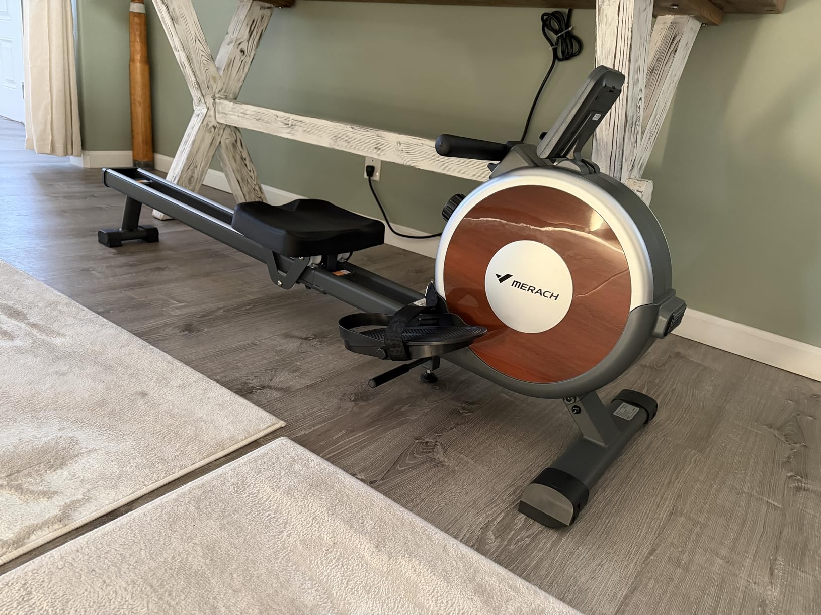 MERACH Rowing Machines for Home, Magnetic Rowing Machine with 16 Levels, Rower Machine of Quiet Resistance, Dual Slide Rail with Max 350lbs Weight Capacity, App Compatible customer photo 2