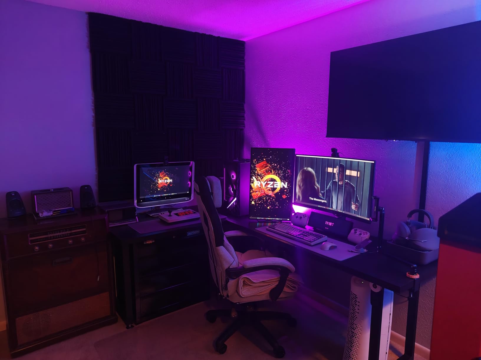 TroyStudio Thick Acoustic Foam Panels, 12 X 12 X 2 Inch 36 Pcs Broadband Sound Absorbing Foam, Dense Soundproof Padding Tile, Recording Studio Foam Absorber, Groove Decorative 3D Wall Ceiling Panel customer photo 1