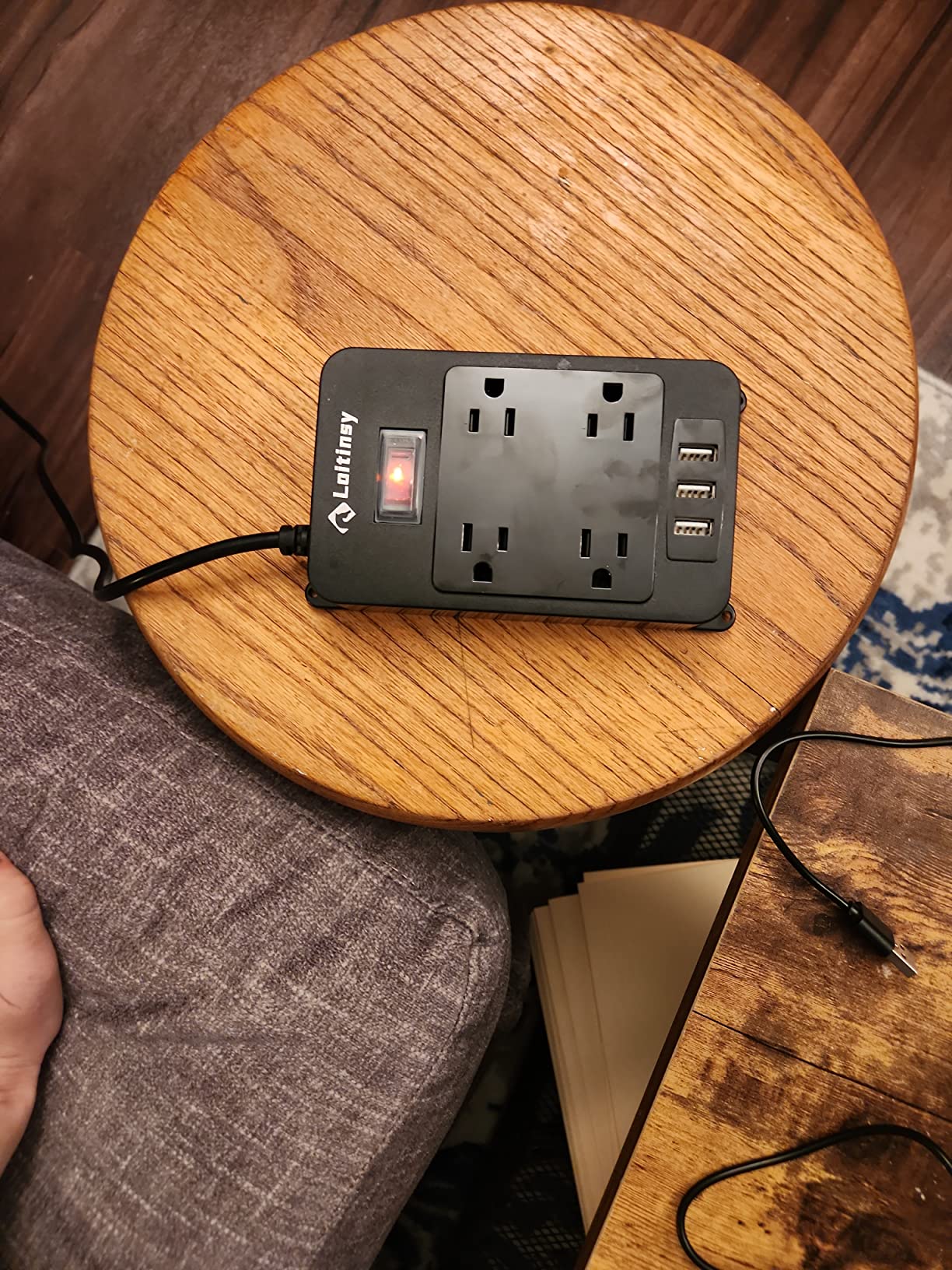 Outdoor Power Strip Weatherproof with 4 Outlets, Outdoor Surge Protector Waterproof, 3 USB Ports, 6 FT Extension Cord, Electric Shockproof, Plug Extender Wall Mount for Bathroom Kitchen Patio, Black customer photo 1