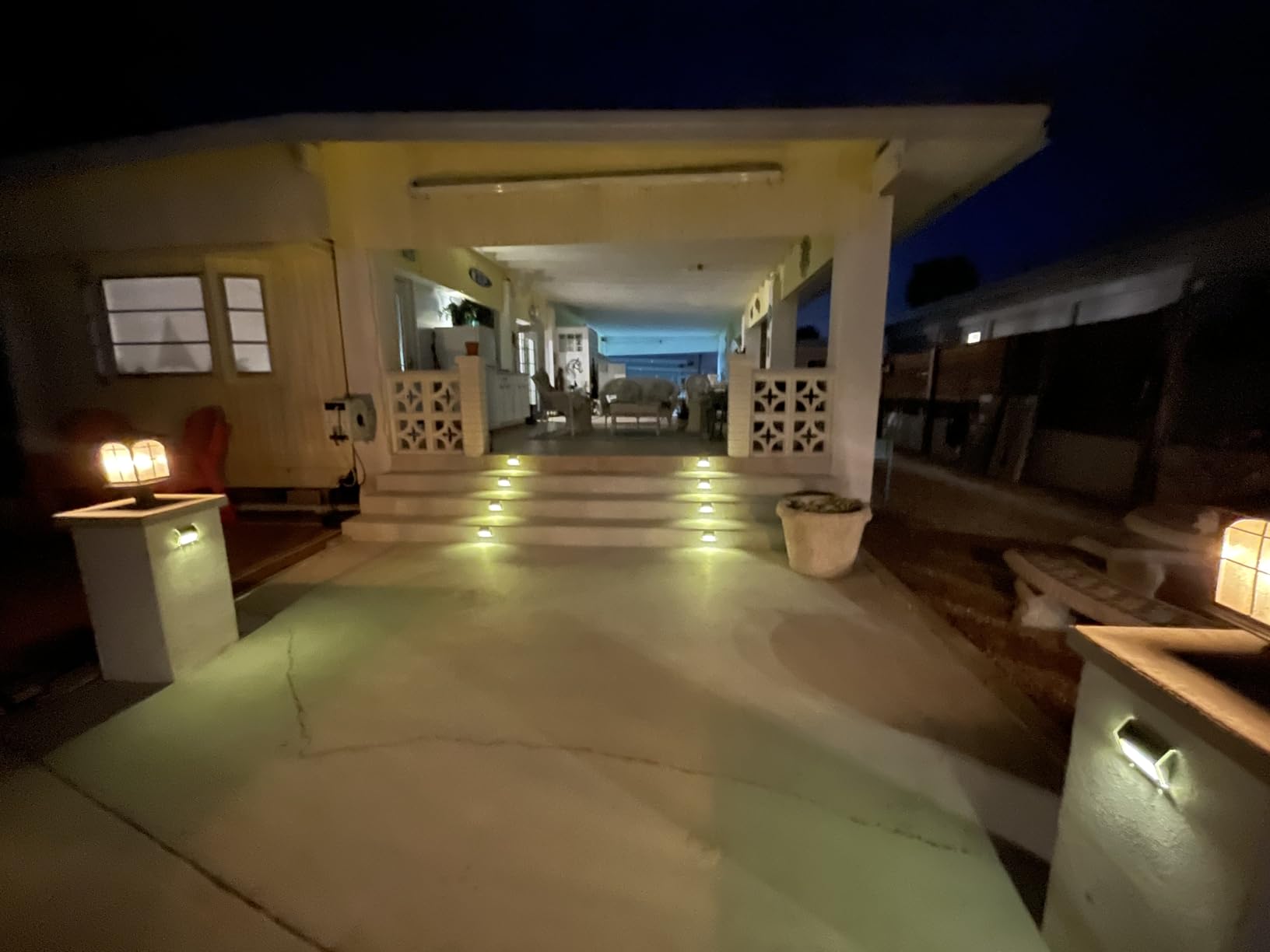 XLUX Solar Lights for Steps Decks Pathway Yard Stairs Fences, LED lamp, Rainproof, Black Metal Housing, 6 Pack customer photo 1