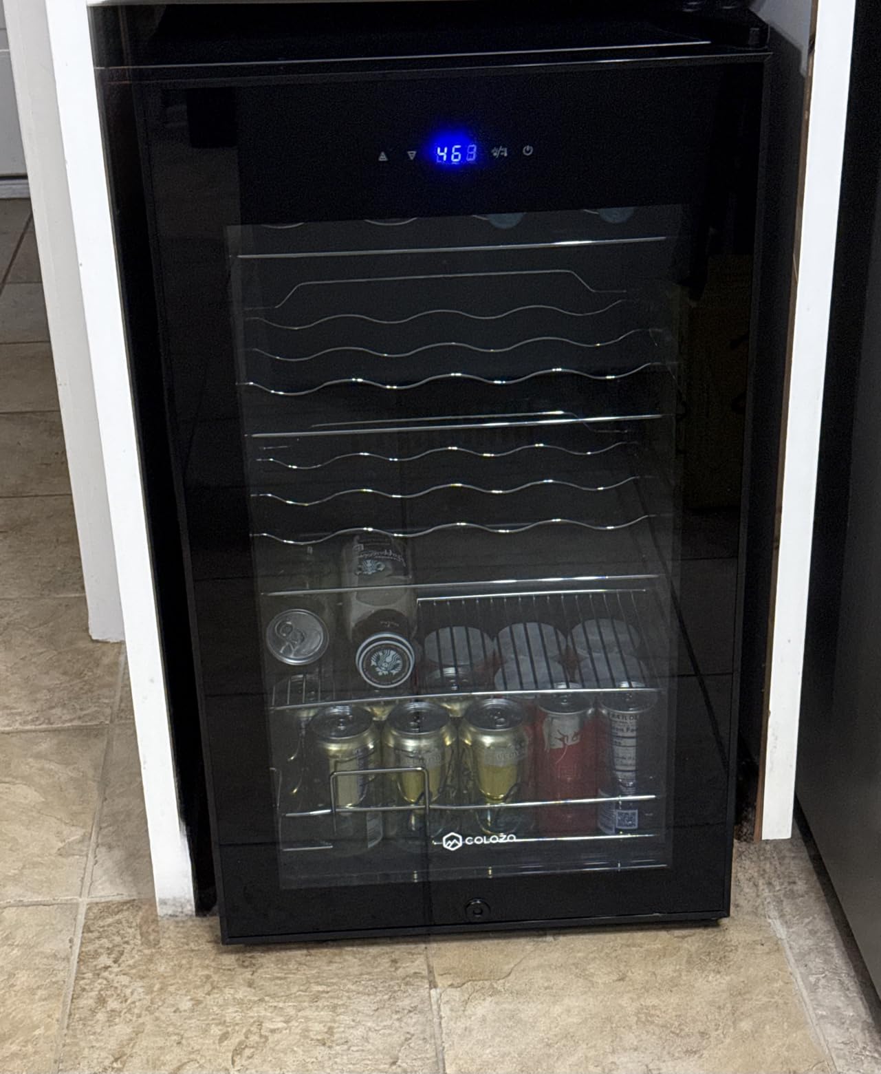 17 Inch Wine Cooler Refrigerator, Freestanding Under Counter Compact Wine Fridge, 40-65°F, 24 Bottle Countertop Mini Wine Cooler with Double-Layer Tempered Glass Door/ Lock for Bedroom/Apartment customer photo 1