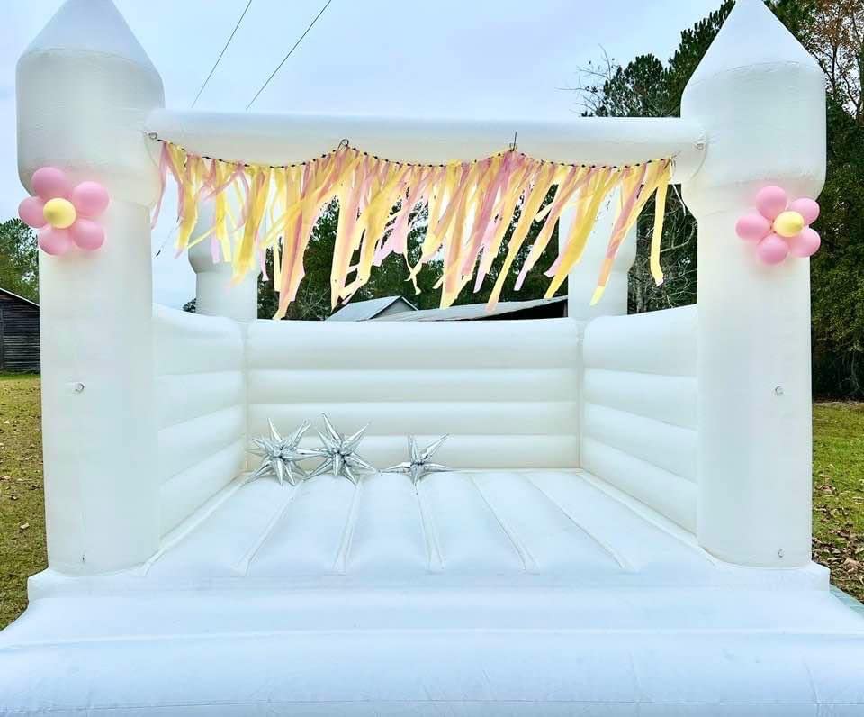 White Bounce House Castle with Air Blower 13FT, PVC Inflatable Bouncy Castle White Jumper Bouncy Castle Wedding Decorations Jumping Bed for Party Birthday customer photo 1