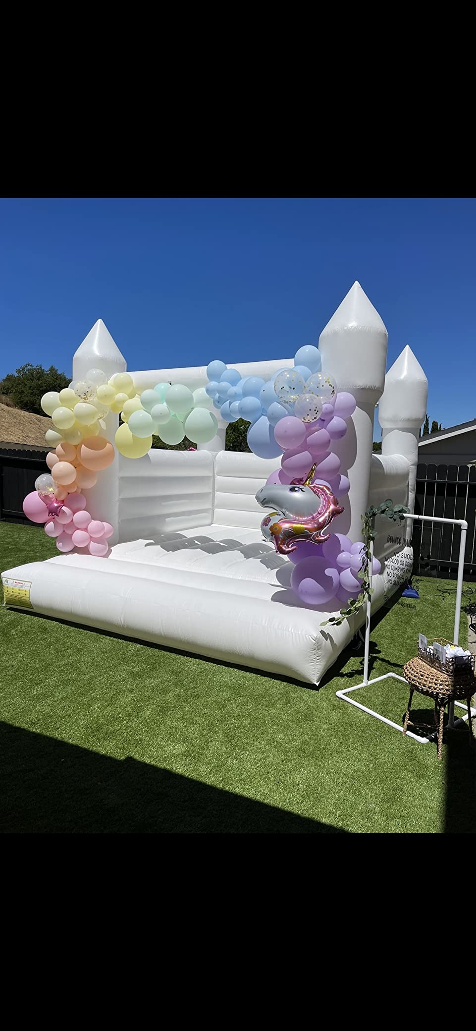 White Bounce House Castle with Air Blower 13FT, PVC Inflatable Bouncy Castle White Jumper Bouncy Castle Wedding Decorations Jumping Bed for Party Birthday customer photo 2