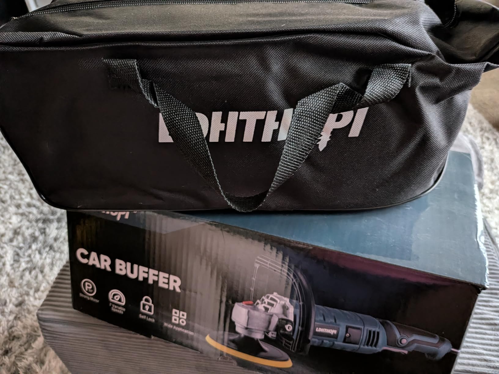 LDHTHOPI Buffer Polisher, 1600W 7 Inch/6 Inch Rotary Buffer Polisher Waxer, 7 Variable Speed 1000-3500 RPM customer photo 1