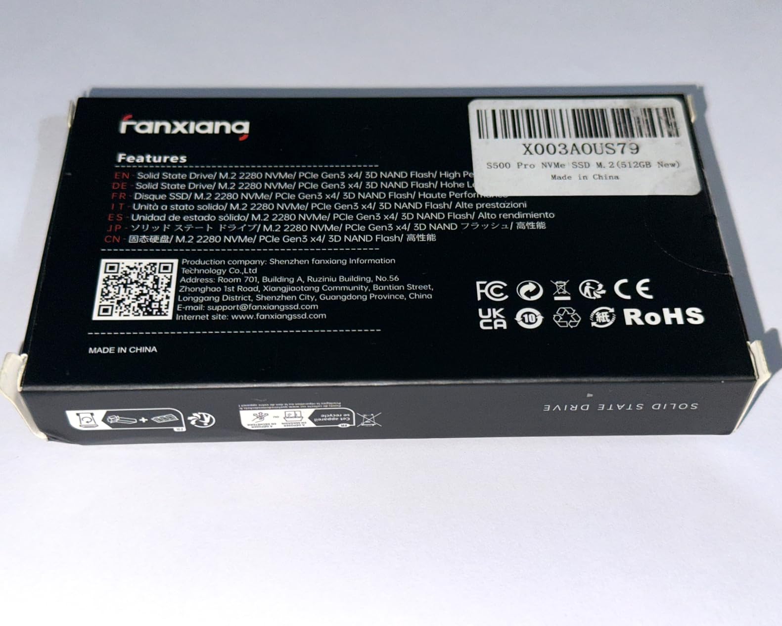 fanxiang S500 Pro 512GB NVMe SSD M.2 PCIe Gen3x4 2280 Internal Solid State Drive, SLC Cache 3D NAND TLC, Up to 3200MB/s, Compatible with Laptop and PC Desktops(Black) customer photo 2