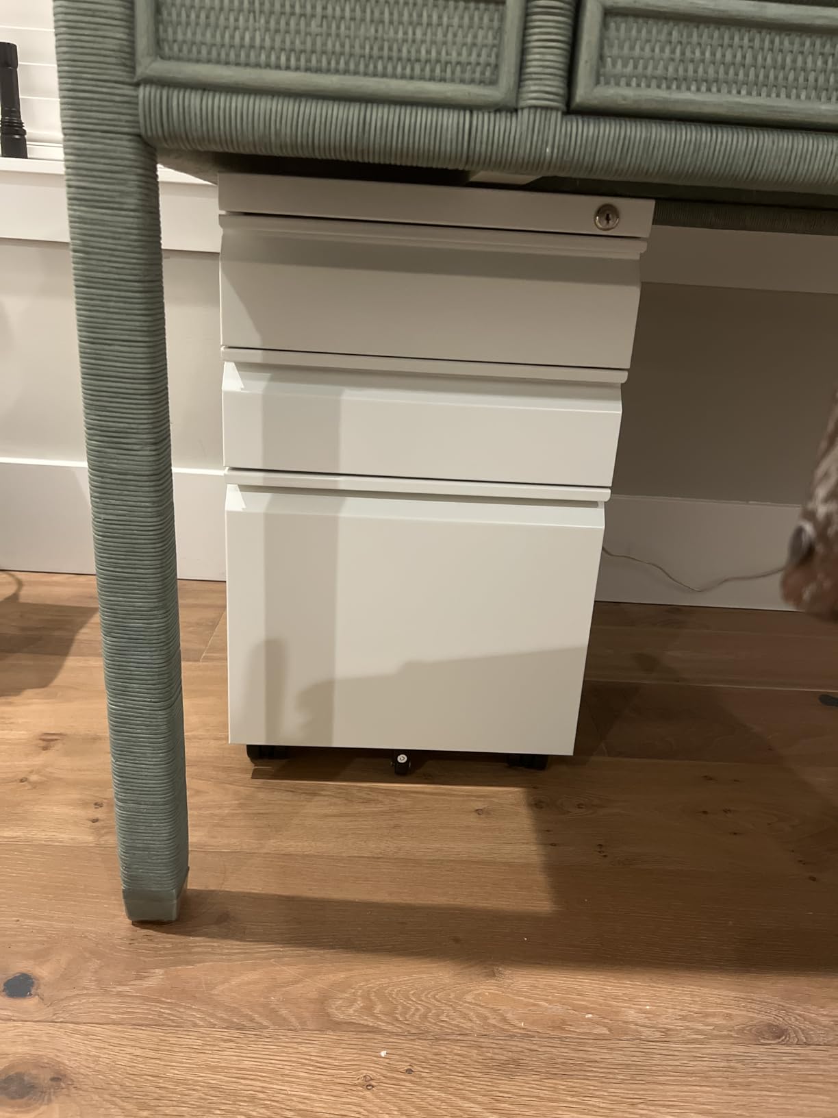 DEVAISE 3-Drawer Mobile File Cabinet (Under Office Desk), Assembled Except Casters, Fits Letter/Standard Sizes, White customer photo 2