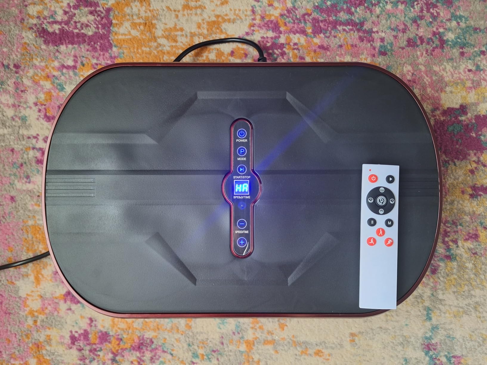 Vibration Plate Exercise Machine - Whole Body Workout Vibration Platform Lymphatic Drainage Machine for Weight Loss Home Fitness with Resistance Bands Remote customer photo 1