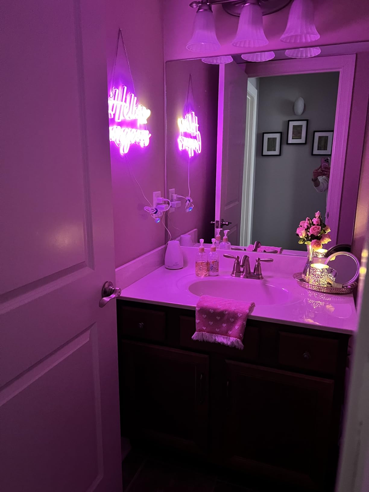 Hello Gorgeous Neon Sign Hello Beautiful Pink LED Neon Lights for Home Wedding Birthday Backdrop Bachelorette Party With Dimmable Switch customer photo 1