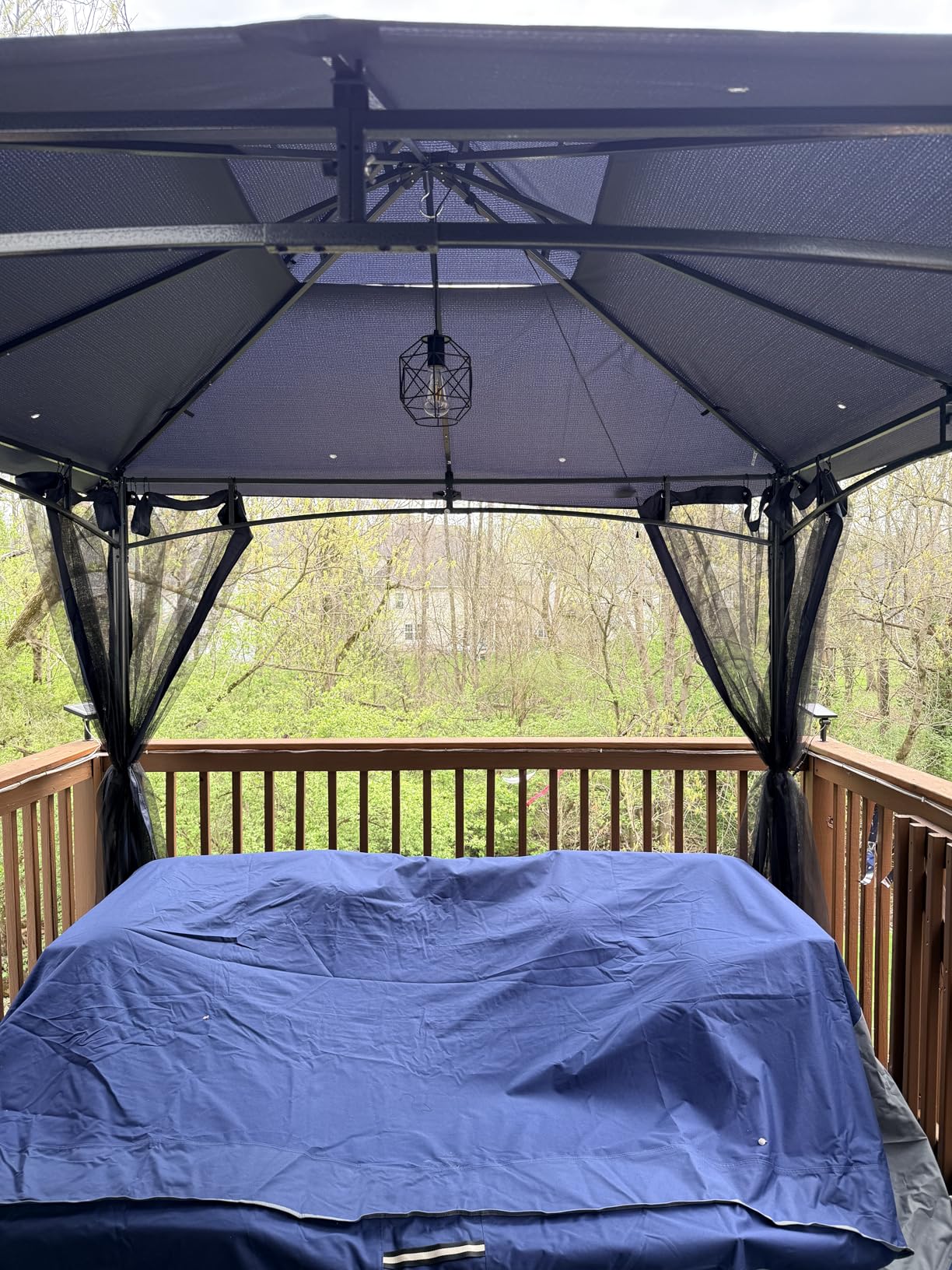 Solar Pendant Lights Outdoor, Shed Light Solar Powered Gazebo Lights Outdoor Chandelier Hanging Lights, Solar Lights Indoor with Pull Cord for Home Chicken Coop Barn Garage Storage customer photo 1