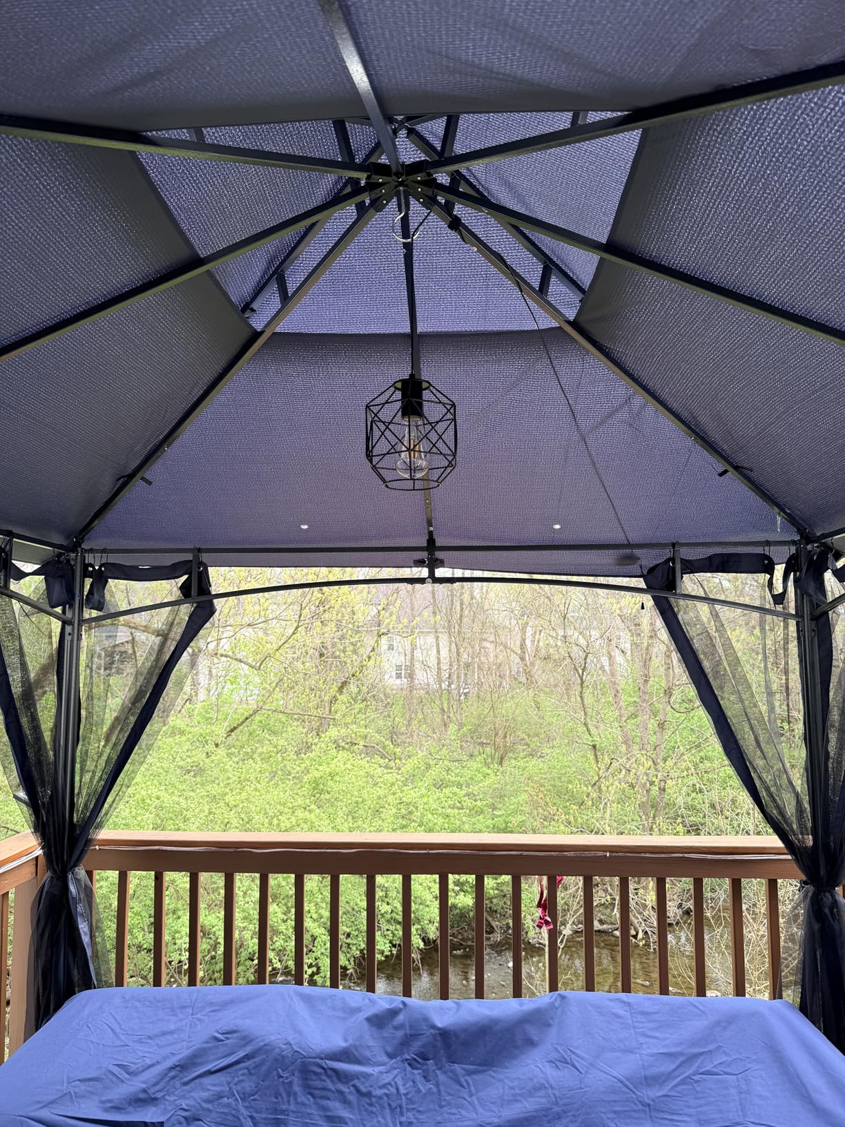 Solar Pendant Lights Outdoor, Shed Light Solar Powered Gazebo Lights Outdoor Chandelier Hanging Lights, Solar Lights Indoor with Pull Cord for Home Chicken Coop Barn Garage Storage customer photo 2