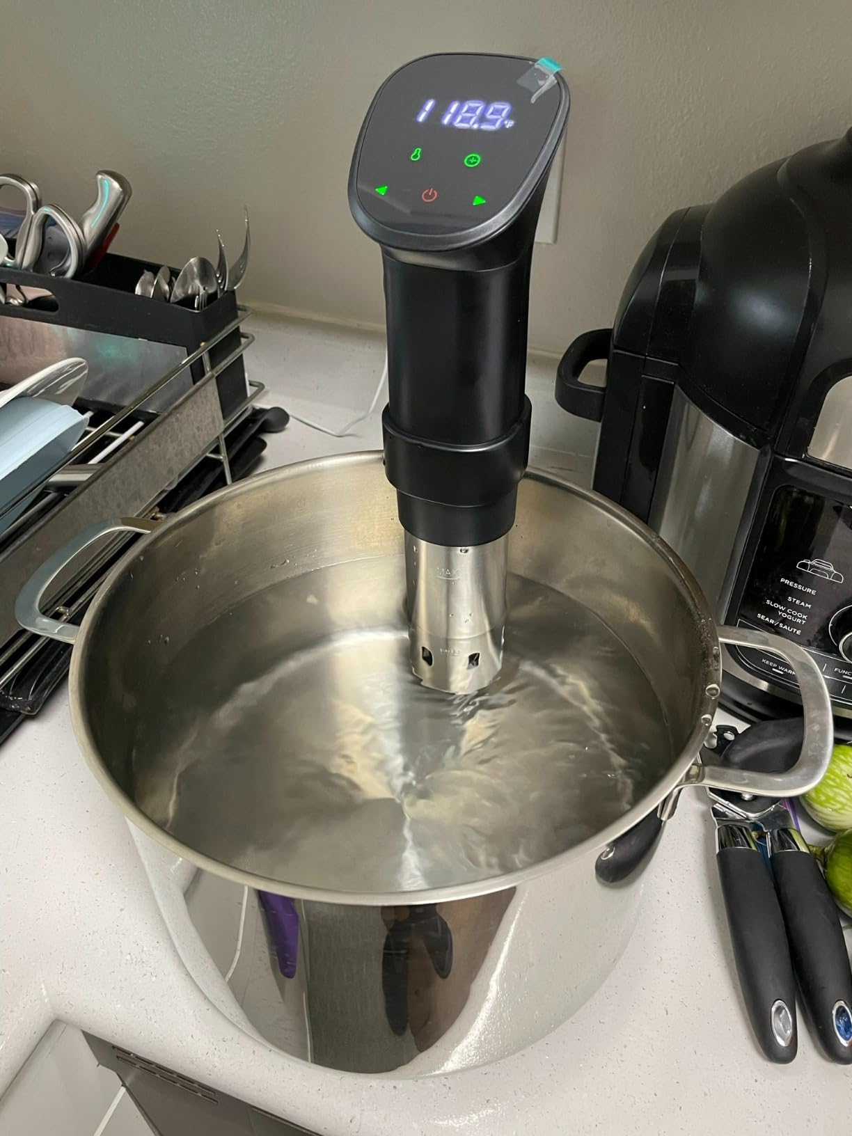 Sous Vide Machine-Suvee Cooker-Rocyis Sous Vide Kit with Lid, Recipes-1000W Fast Heating Immersion Circulator/Accurate Temperature and Timer/Digital Touch Screen, Stainless Steel customer photo 1