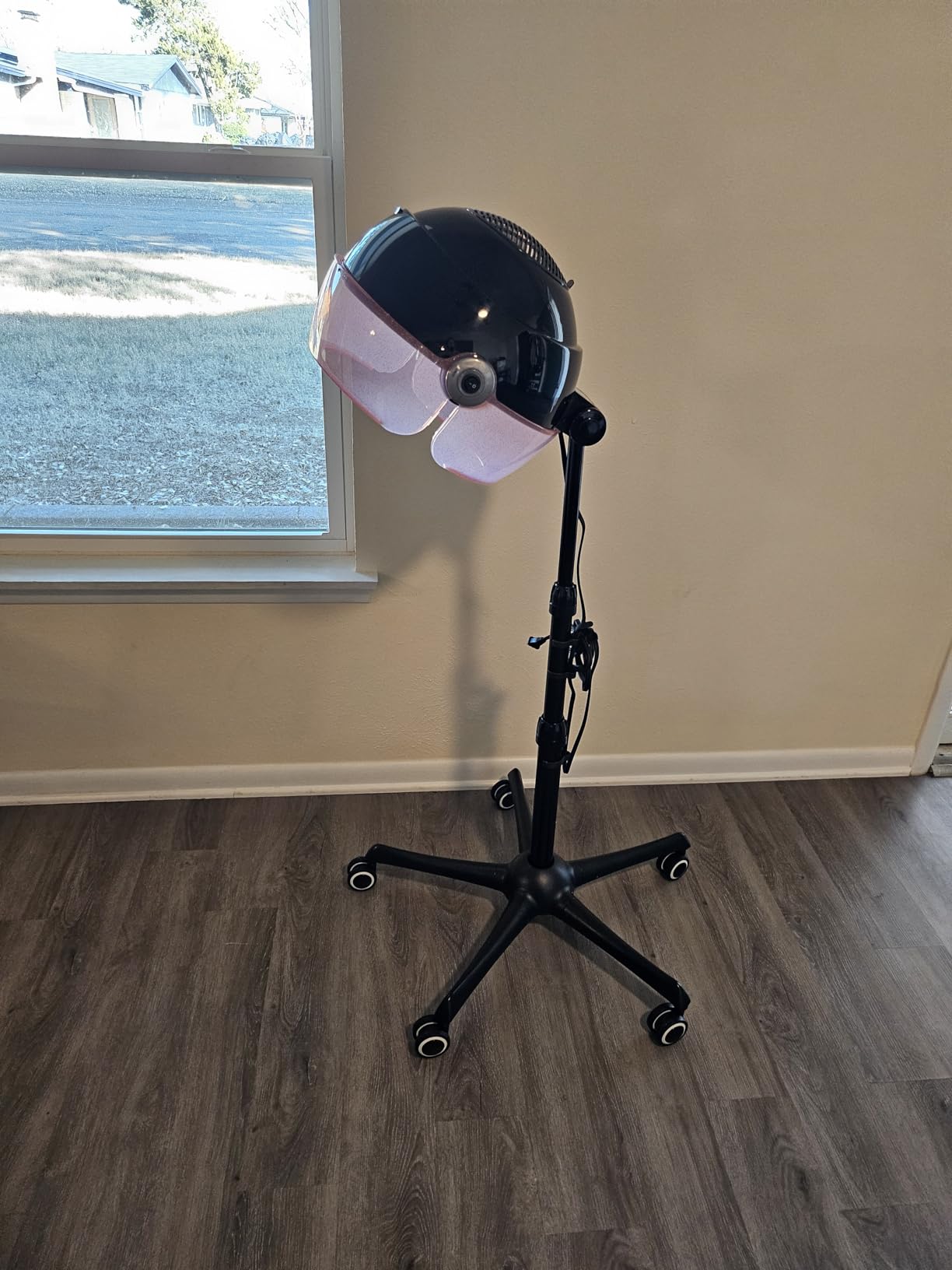 TASALON Ionic Hooded Hair Dryer, 1875W Professional Standing Hair Dryer Bonnet with 3 Temperature Settings, Height Adjustable Rolling Hair Dryer on Wheels, Sit Under Hair Dryer for Home & Salon customer photo 1