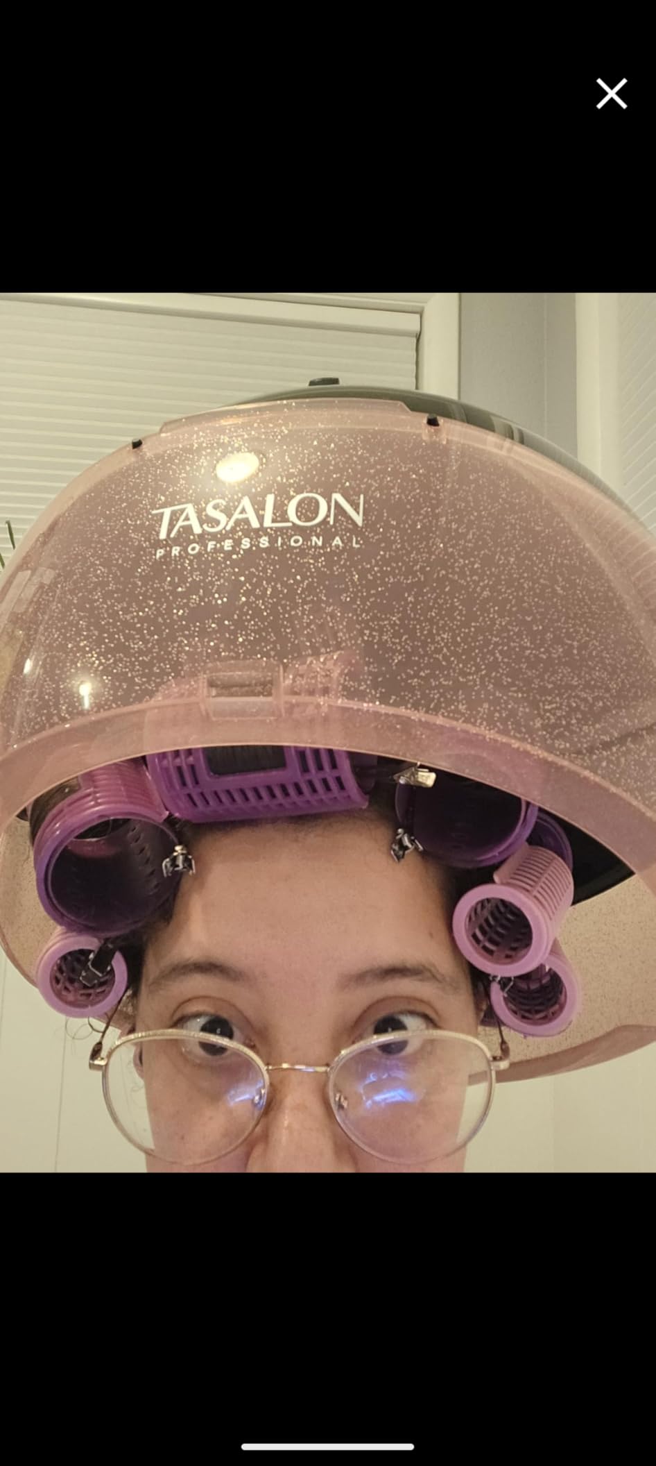 TASALON Ionic Hooded Hair Dryer, 1875W Professional Standing Hair Dryer Bonnet with 3 Temperature Settings, Height Adjustable Rolling Hair Dryer on Wheels, Sit Under Hair Dryer for Home & Salon customer photo 2