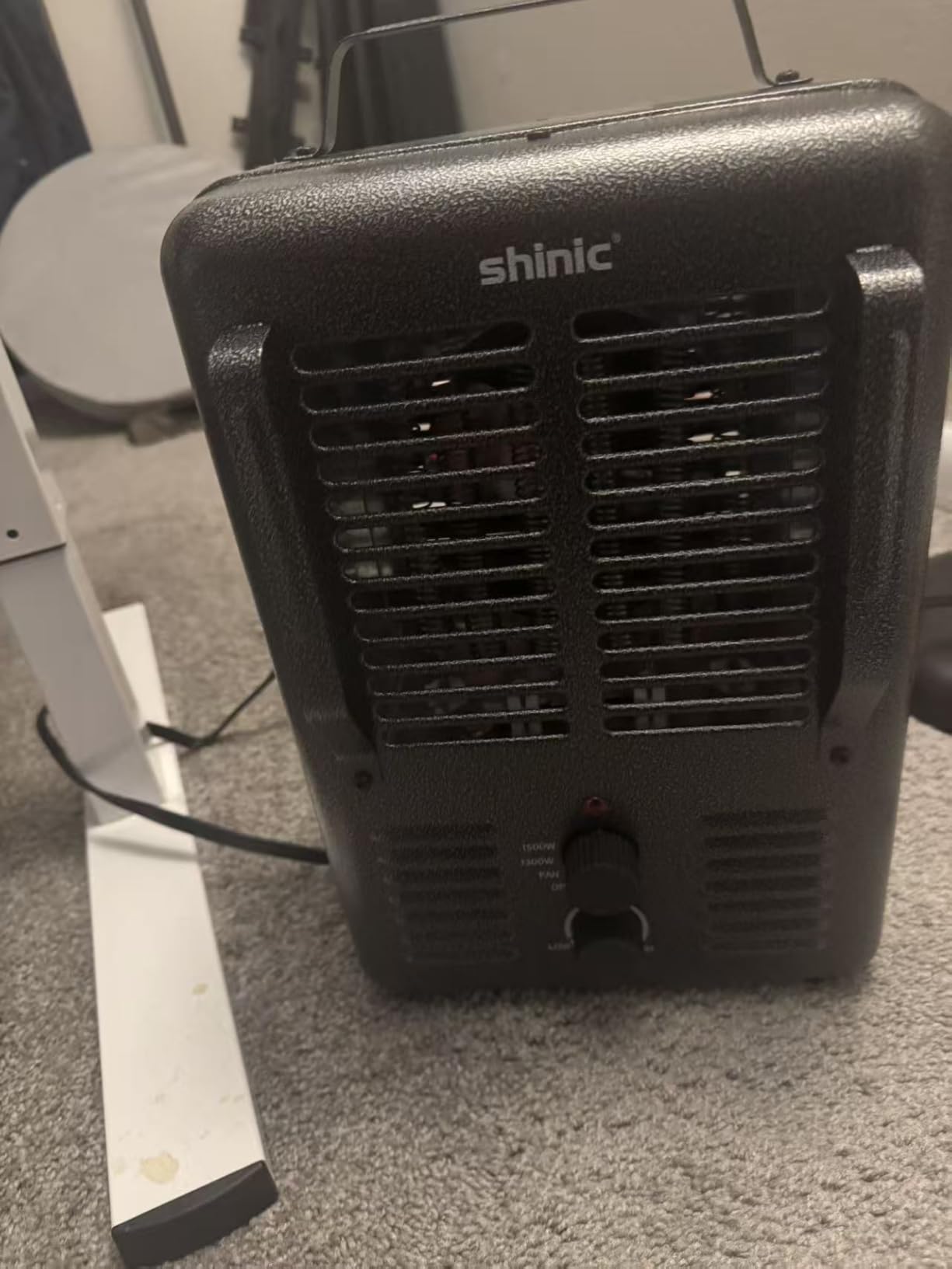 Shinic Space Heater, 1500W Milkhouse Heater with Thermostat, Stay Cool Durable Metal Housing, Overheat protection, 3-Prong Plug, Tip-Over Auto Shut Off, Utility Heater for Garage, Bedroom, Greenhouse customer photo 1