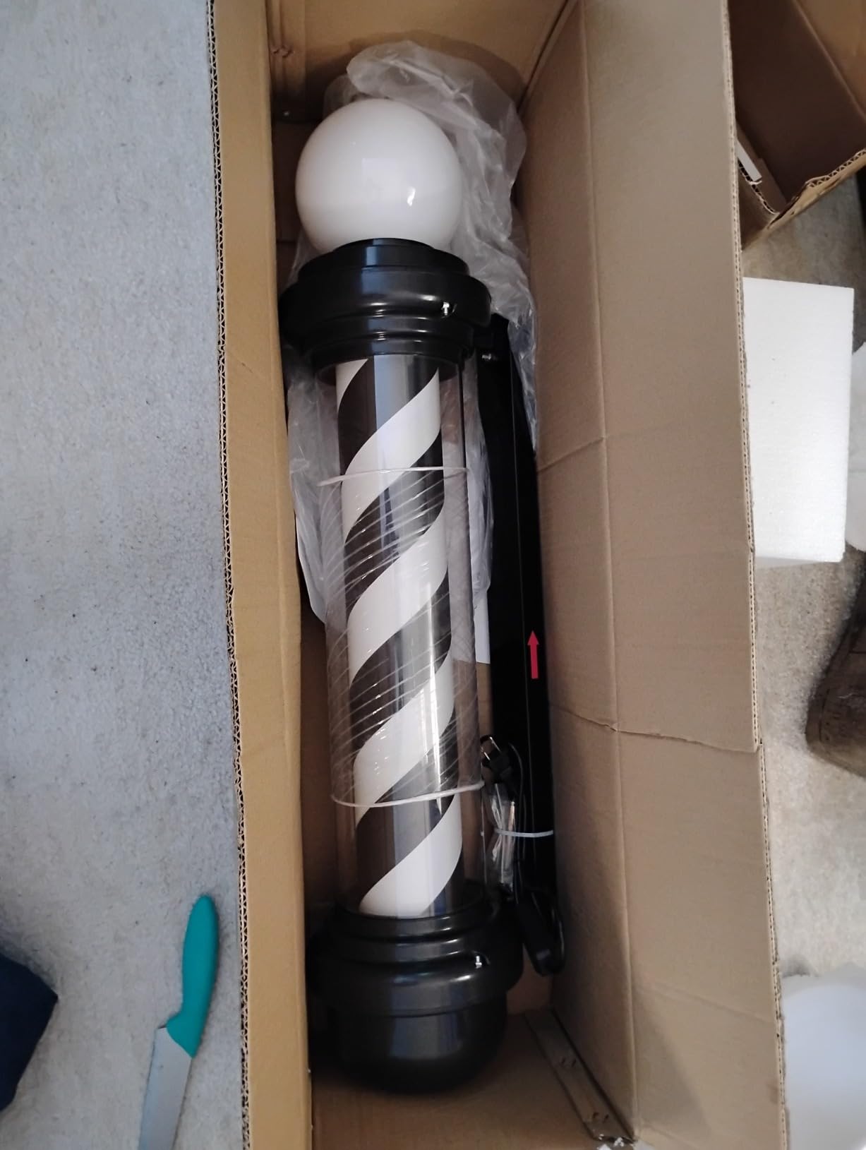 35'' Black White Barber Pole Light customer photo 1