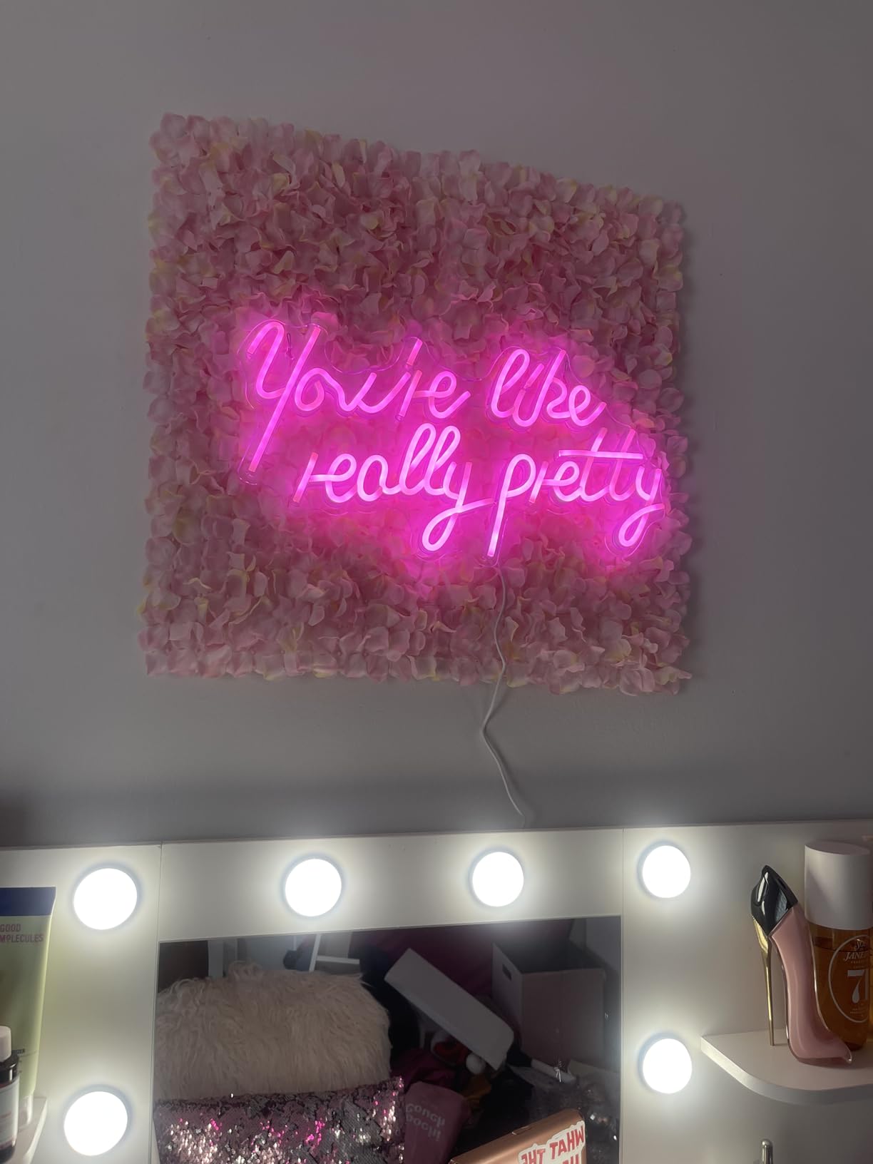 Lucunstar You're Like Really Pretty Neon Sign LED Sign Pink LED Neon Light for Wall Decor for Bedroom Home Decor customer photo 2