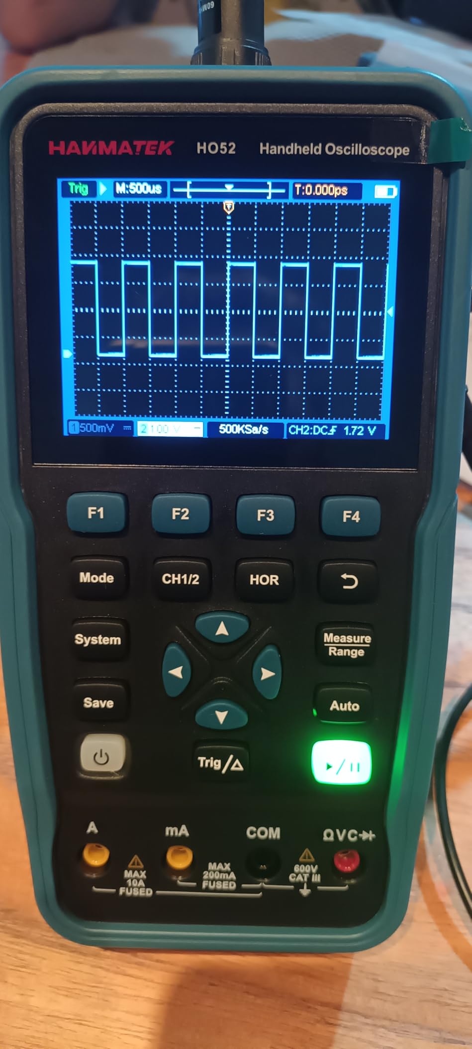 Hanmatek HO102S 3 in 1 Handheld Oscilloscope Multimeter 100MHz Waveform Generator with 2 Channels 3.5