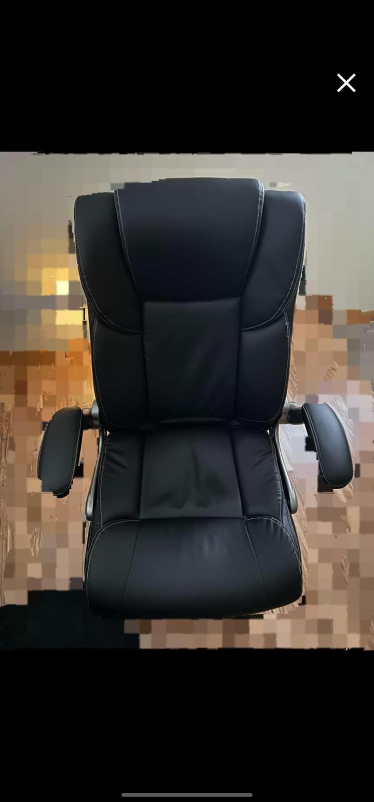 COLAMY High Back Executive Office Chair - Padded Leather Ergonomic Computer Desk Chair with Inflatable Lumbar Support & Flip-Up Arms, Adjustable Tilt Lock Swivel Task Chair for Home Office, Black customer photo 1