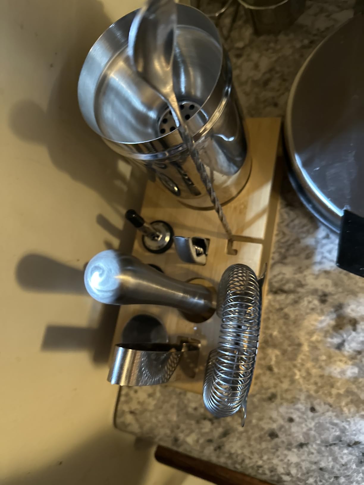 Cocktail Shaker Set, 18/8 Food-Grade Stainless Steel Mixology Bartender Kit 10-Piece Bar Tools with Stylish Bamboo Stand - Rust-Proof & Dishwasher Safe - Professional Martini Shaker Gift for Men, Dad customer photo 2