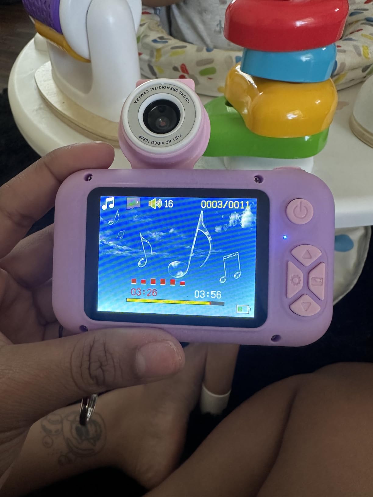 Kids Camera, Toddlers Digital Toy Camera with 180° Flip Lens, 2.4 Inch IPS Screen, 32 GB Card, Birthday Festival Present for 3 4 5 6 7 8 9 10 11 12 Year Old Girls & Boys, X101 (Blue) customer photo 1