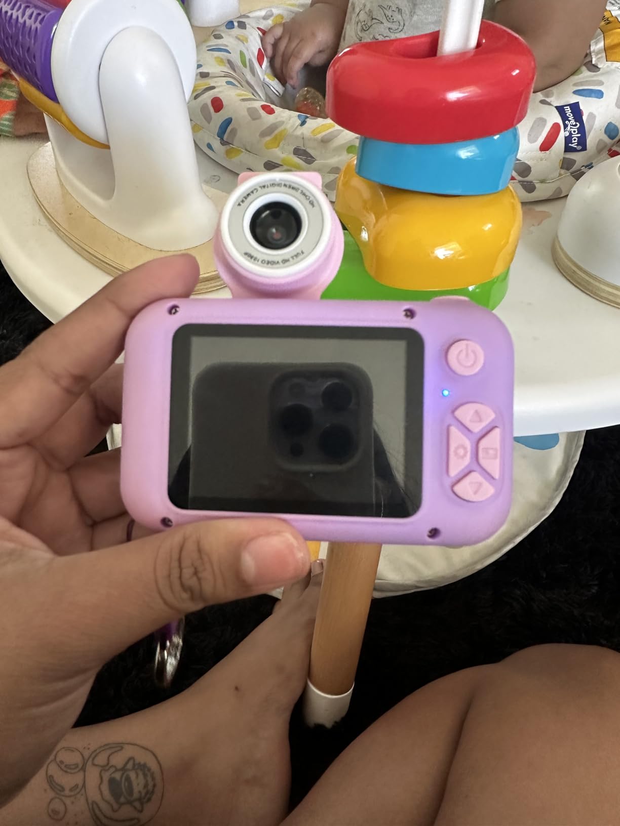Kids Camera, Toddlers Digital Toy Camera with 180° Flip Lens, 2.4 Inch IPS Screen, 32 GB Card, Birthday Festival Present for 3 4 5 6 7 8 9 10 11 12 Year Old Girls & Boys, X101 (Blue) customer photo 2