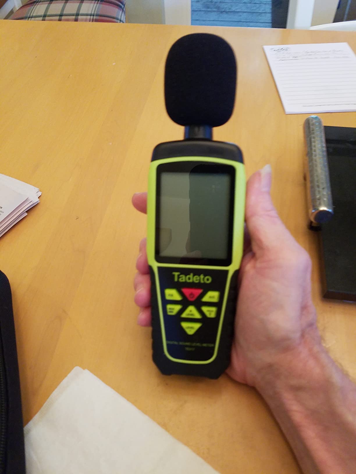 Decibel Meter, Tadeto Digital Sound Level Meter Portable SPL Meter 30dB to 130dB(5 Measurement Range) Backlight LCD Display, MAX/MIN Noise Measurement, Audible and Visual Alarms, Data Hold, A/C Mode customer photo 1