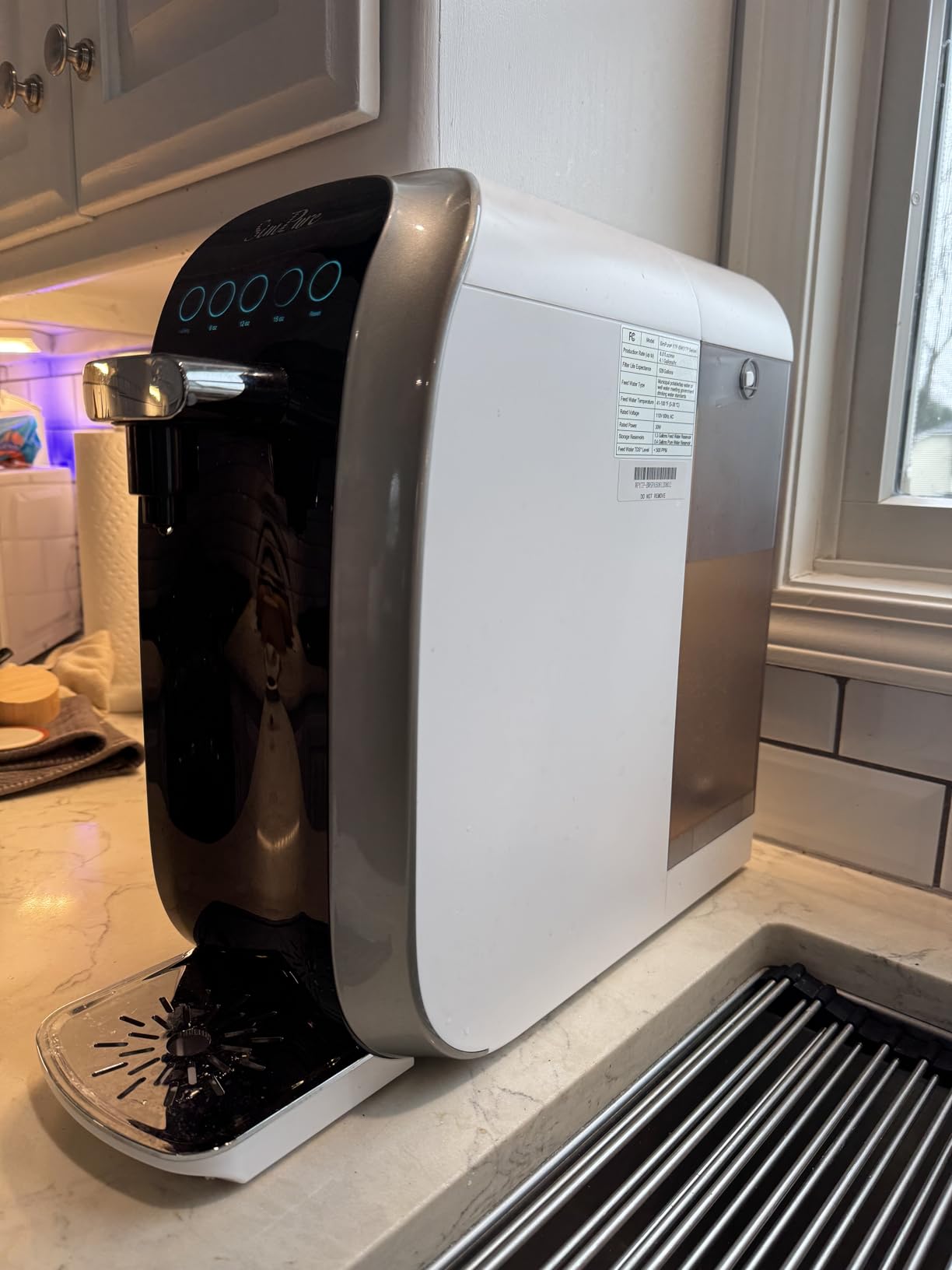 SimPure Y7P-BW UV Countertop Reverse Osmosis Water Filter, NSF/ANSI 58 Certified, 5 Stage RO Water Filtration System, Water Purifier for Home, No Installation, 4: 1 Pure to Drain, Classic Pure Taste customer photo 2