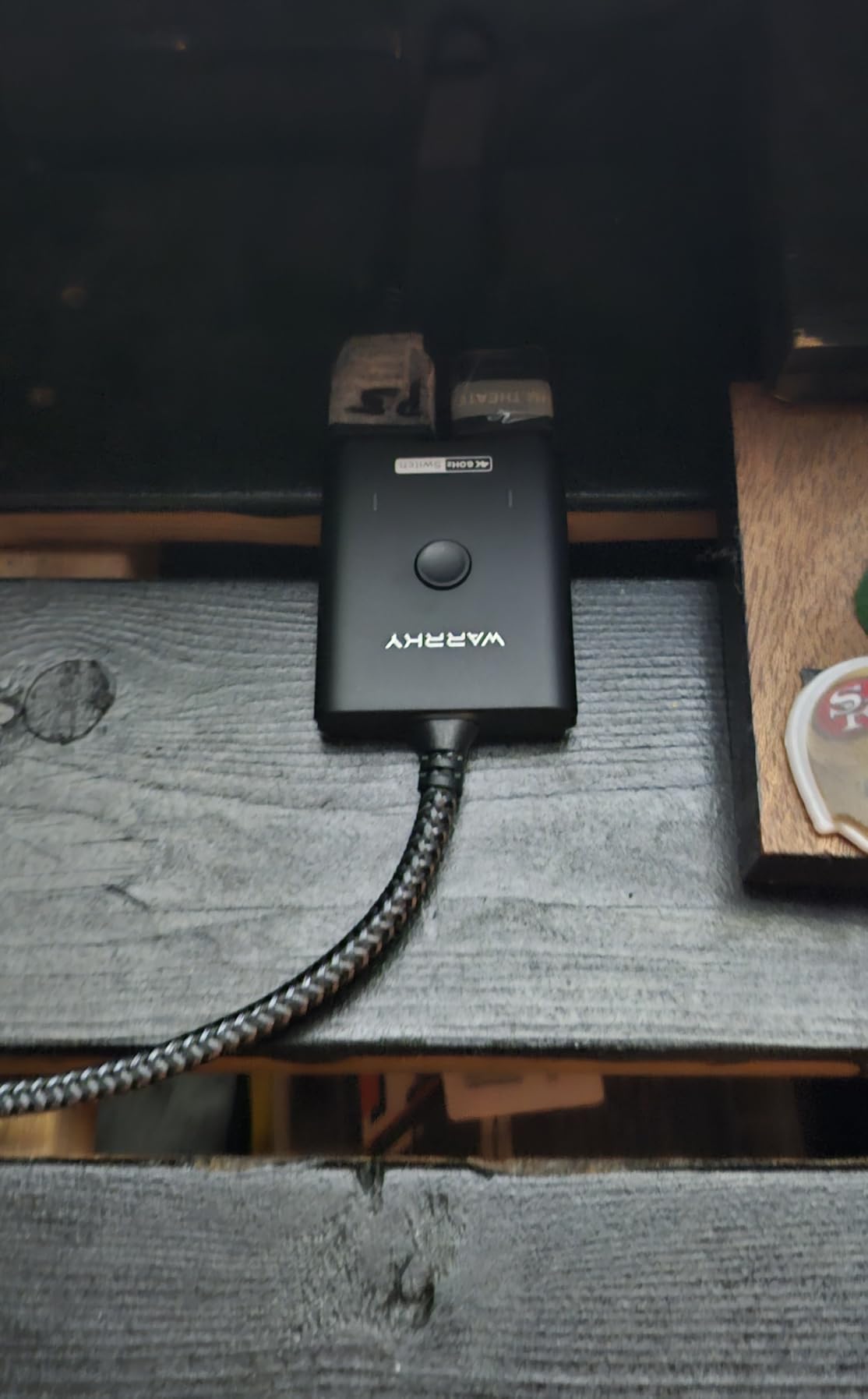 HDMI Switch 2 in 1 Out 4K@60Hz, WARRKY[with 3.3ft Fixed Braided HDMI Cable, Aluminum Case, 2K@144Hz, HDCP 2.2] Bidirectional 2x1 Switcher Splitter Compatible for PS5/4, Xbox, Roku, FireStick, Switch customer photo 1