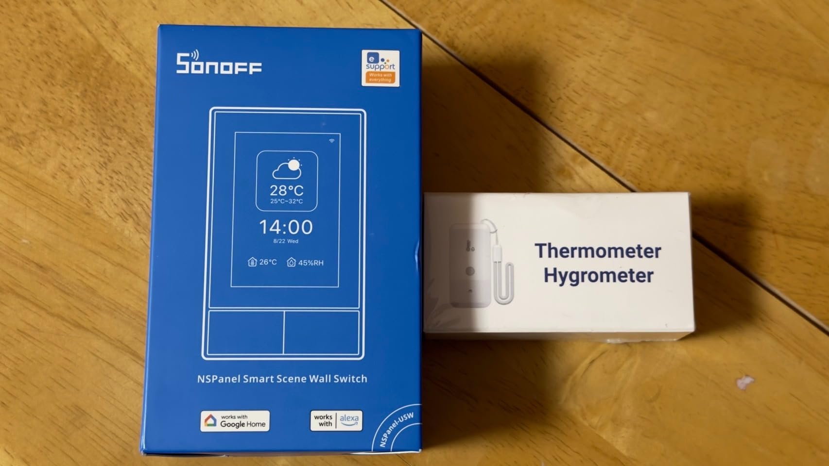 SONOFF Smart Switch, 2-Switch Panel Home Control, WiFi Smart Scene Wall Switch with Touchscreen, Smart Temperature Function, Lights Control, Compatible with Alexa and Google Home (1, White) customer photo 1