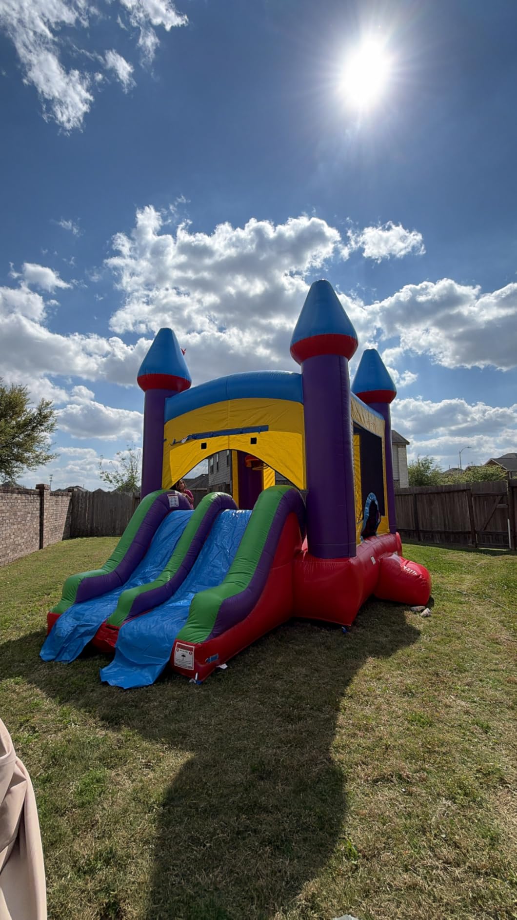 HeroKiddo 14'x18' Jelly Bean Castle Inflatable Bounce House with Dual Lane Slide,14.5' Tall Commercial PVC Bouncer with Basketball Hoop and Blower for Kids, Adult and Rental Use, Indoor & Outdoor customer photo 1