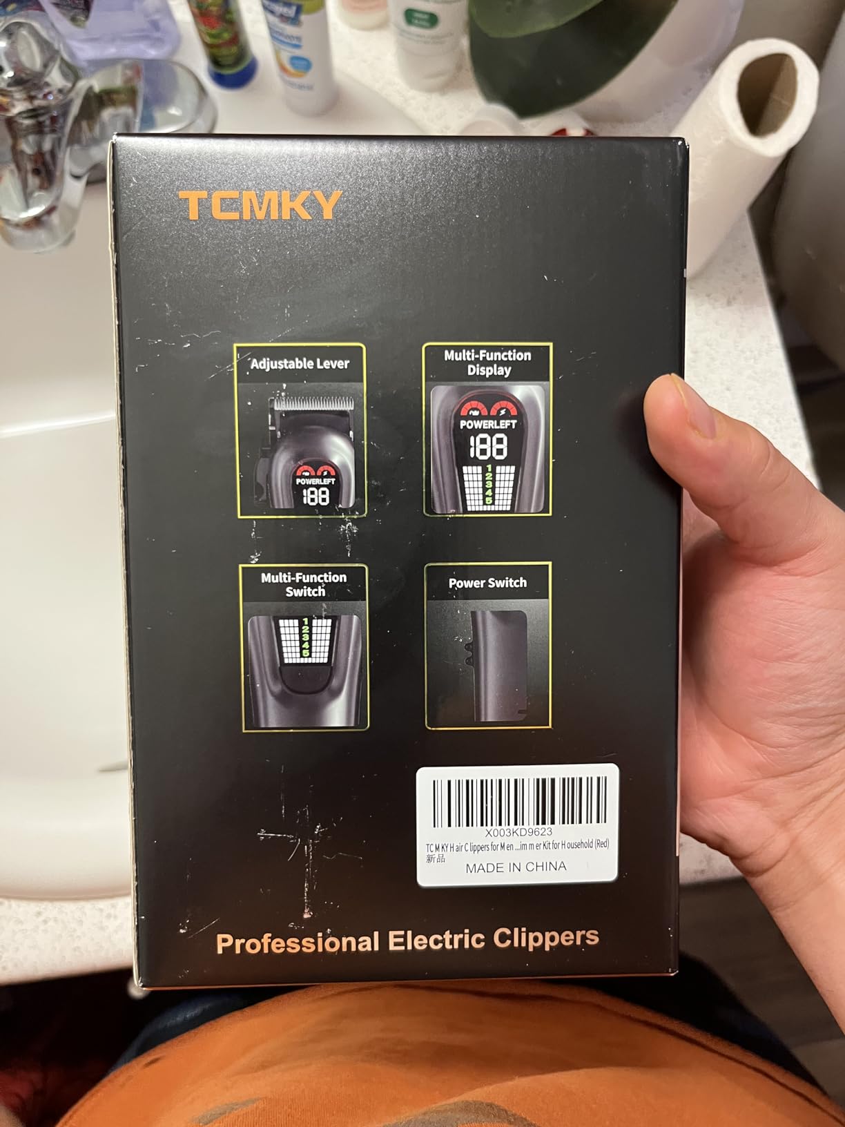TCMKY Hair Clippers for Men Professional Clippers for Men Cordless&Corded Barber Clippers for Hair Cutting & Grooming. Rechargeable Hair Trimmer Kit for Household (Red) customer photo 2