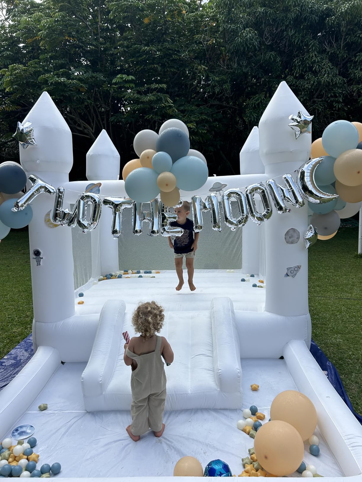 Inflatable White Bounce House for Kids with UL Blower-Portable, Large Ball Pool and Jump Space 3in1 Bouncy Castles customer photo 1