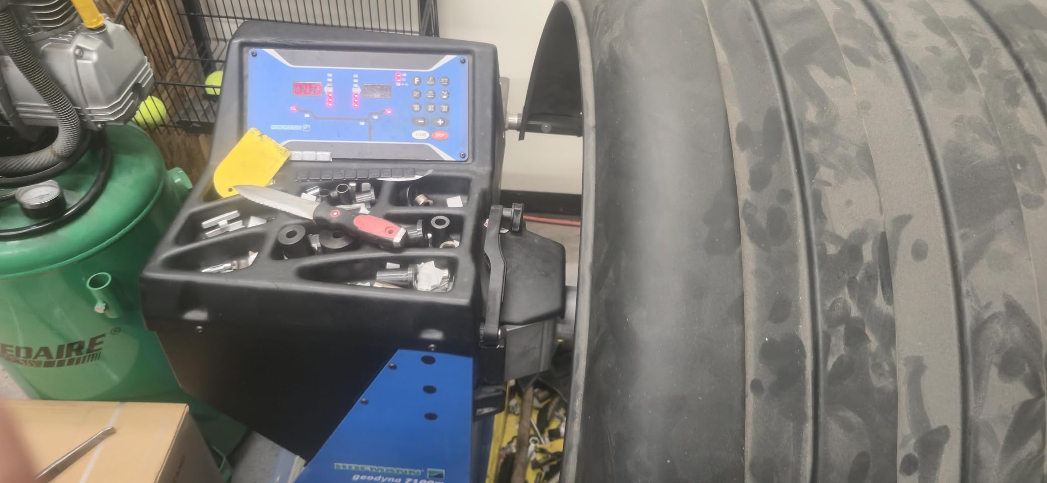 Orion Motor Tech Motorcycle Bike Wheel Balancer, Tire Balancer Stand with Adjustable Centering Cones, Heavy Duty Motorcycle Wheel Balancing Stand, Portable Bicycle Wheel Balancer for up to 12