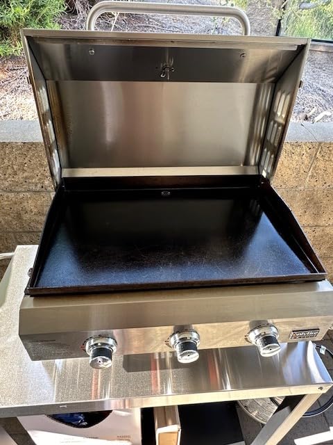 Tabletop Gas Griddle with Foldable Legs, Portable 3-Burner Propane Gas Grill Griddle Flat Top for Outdoor Cooking Patio Barbecue Camping Tailgating RV BBQ, Stainless Steel, #GS309 customer photo 1