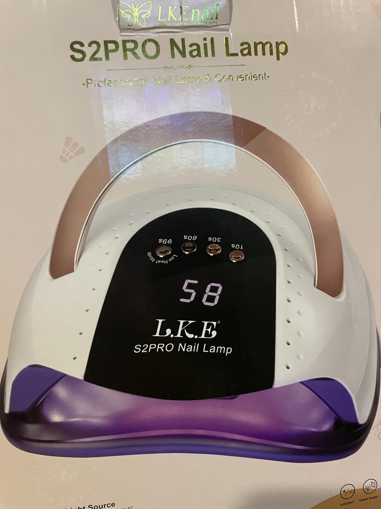 268W UV LED Nail Lamp, LKE Nail Dryer for Gel Polish, 4 Timers UV Nail Lamp Professional Nail Light, 57Pcs Lamp Beads customer photo 2
