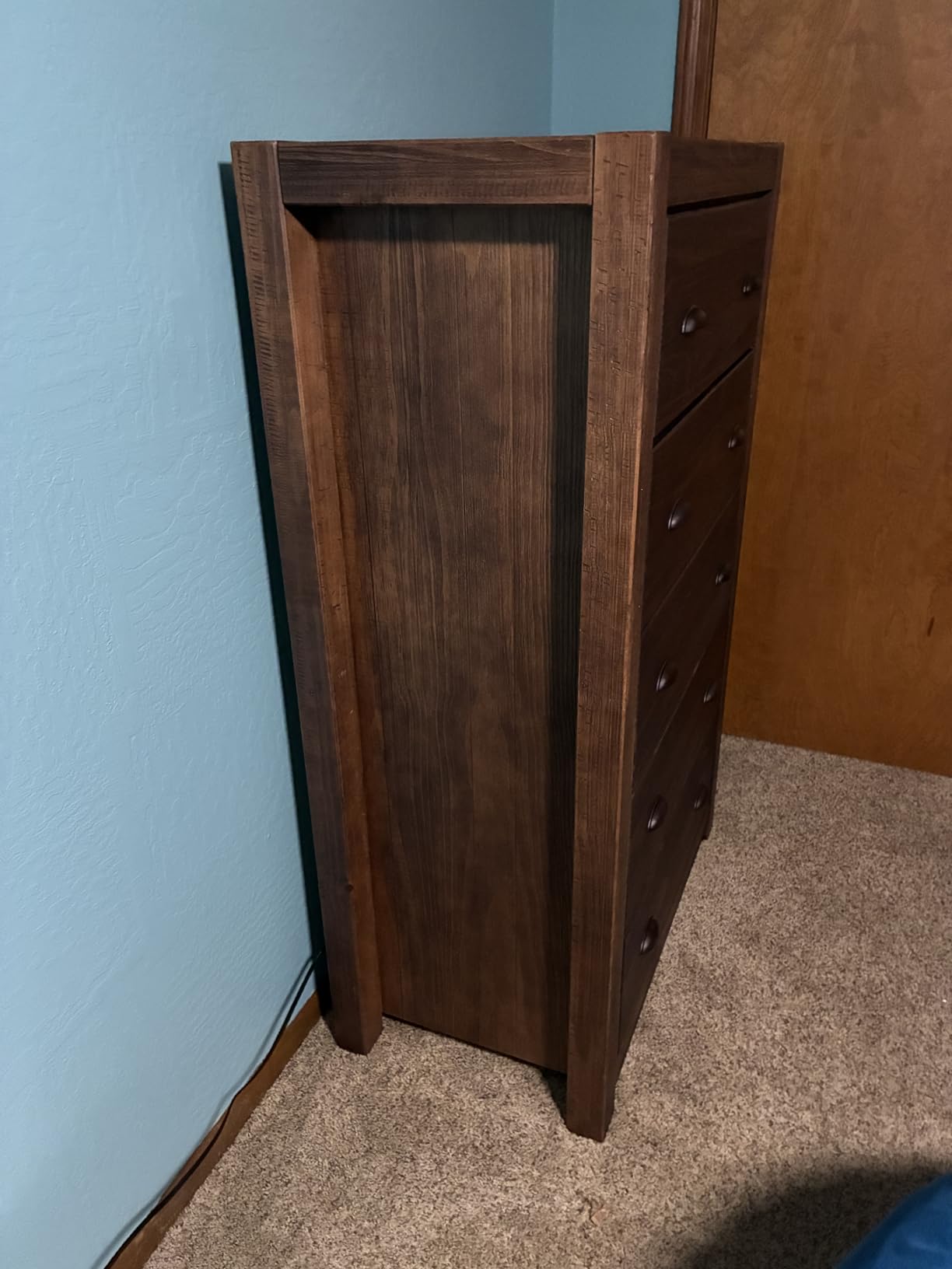 Grain Wood Furniture Montauk 5-Drawer Chest, Solid Wood with a Rustic Walnut Finish customer photo 2