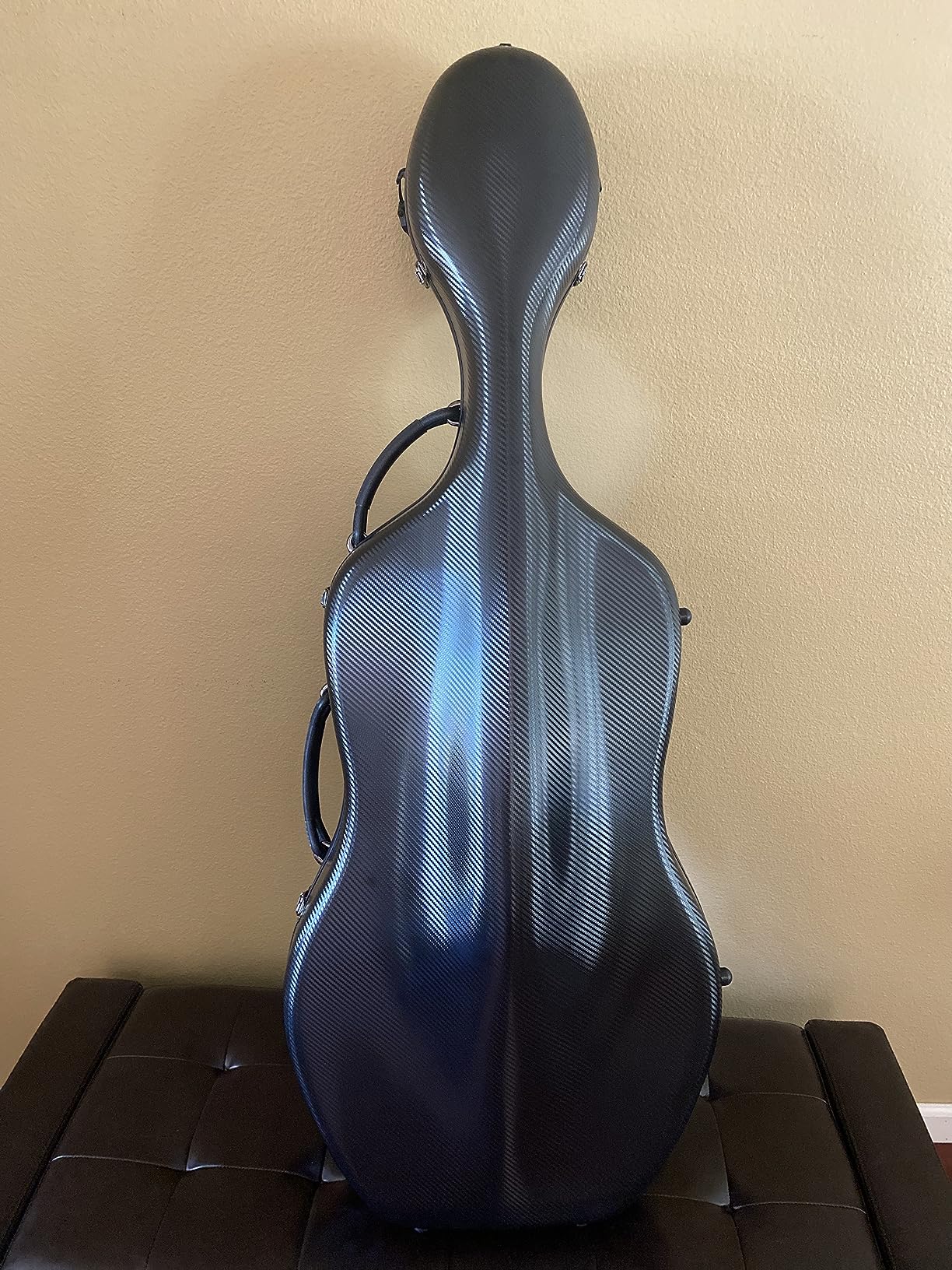 MI&VI CC-9001 Pure 100% Carbon Fiber Cello Case (Full Size) 4/4 with Wheels | Carry Straps | 8lb Lightweight | Tough Shell (Matte Green) customer photo 2