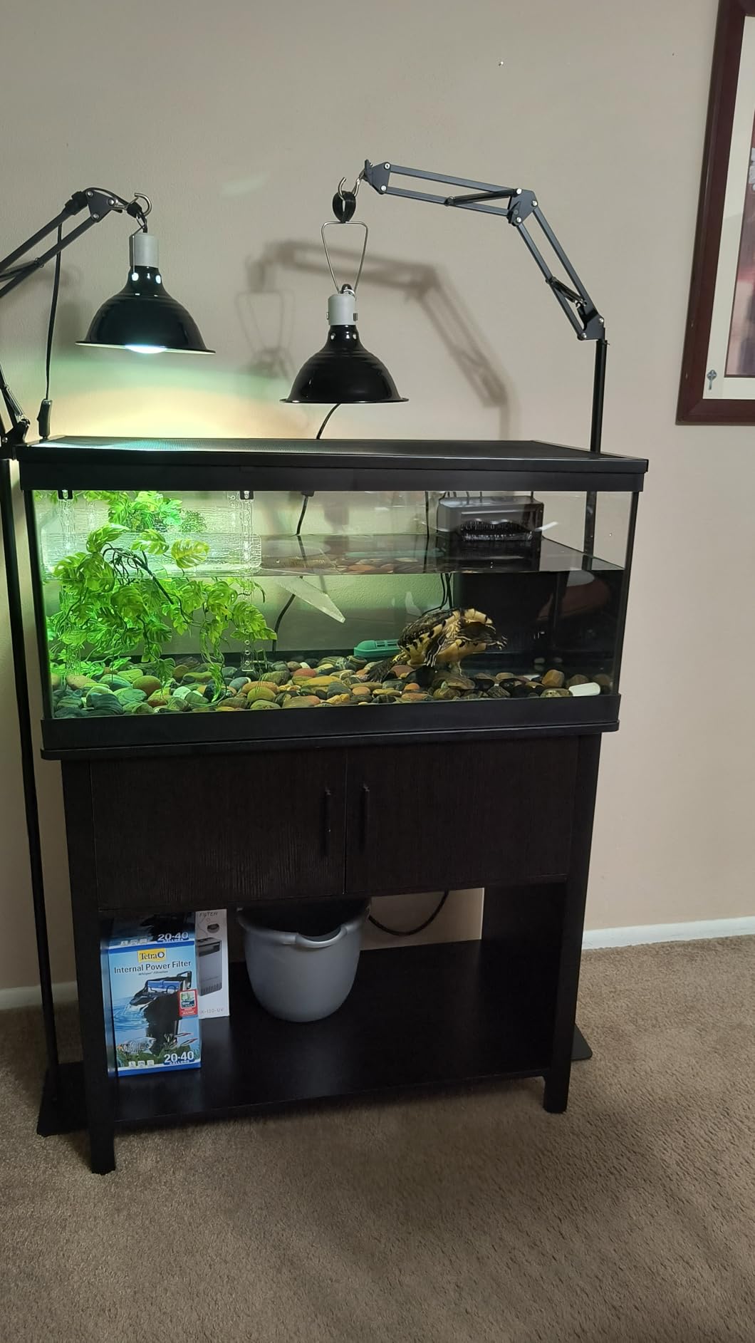 55-75 Gallon Fish Tank Stand, Aquarium Stand with Cabinet Storage and Heavy Duty Metal Frame, 52