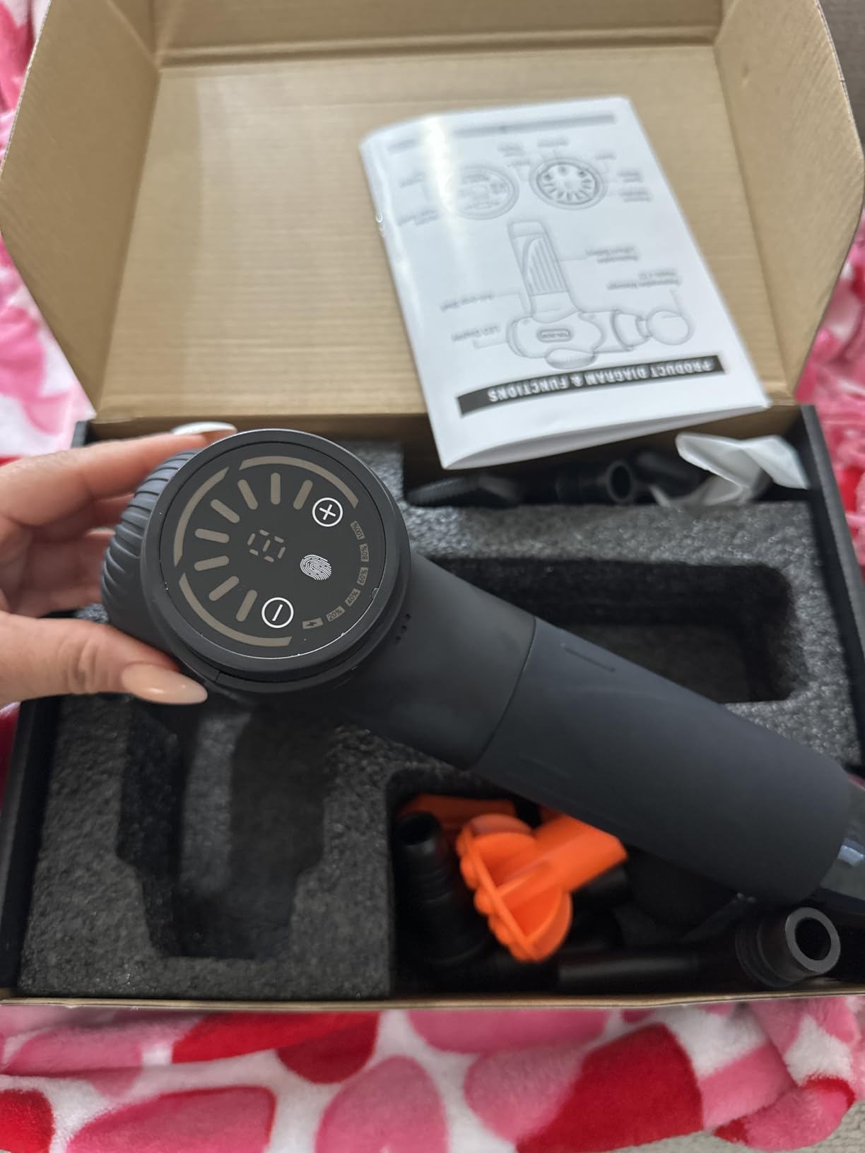 TOLOCO Massage Gun Deep Tissue, Percussion Massage Gun with 10 Replacement Heads, Super Quiet Portable Electric Massager for Athletes customer photo 2