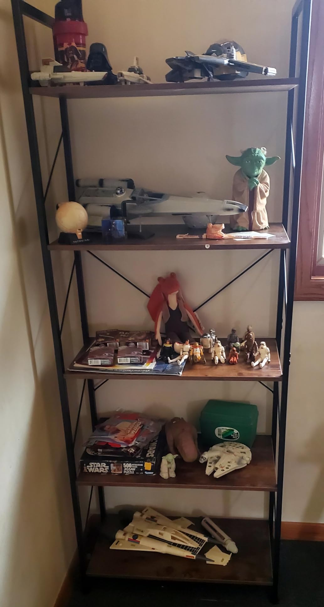 Shintenchi 5 Tiers Bookshelf, Classically Tall Bookcase Shelf, Industrial Book Rack, Modern Book Holder in Bedroom/Living Room/Home/Office, Storage Rack Shelves for Books/Movies-Rustic Brown customer photo 1