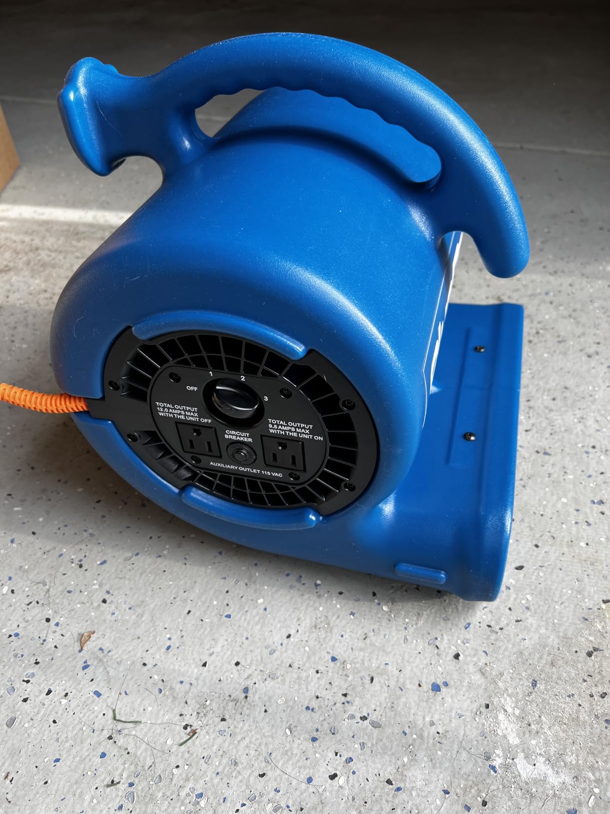 BlueDri Max Storm 25 1/4 HP, 900 CFM Air Mover Blower Fan for Water Damage Restoration Carpet Dryer Floor Home and Plumbing Use, Blue, BD-MS25, Large customer photo 1