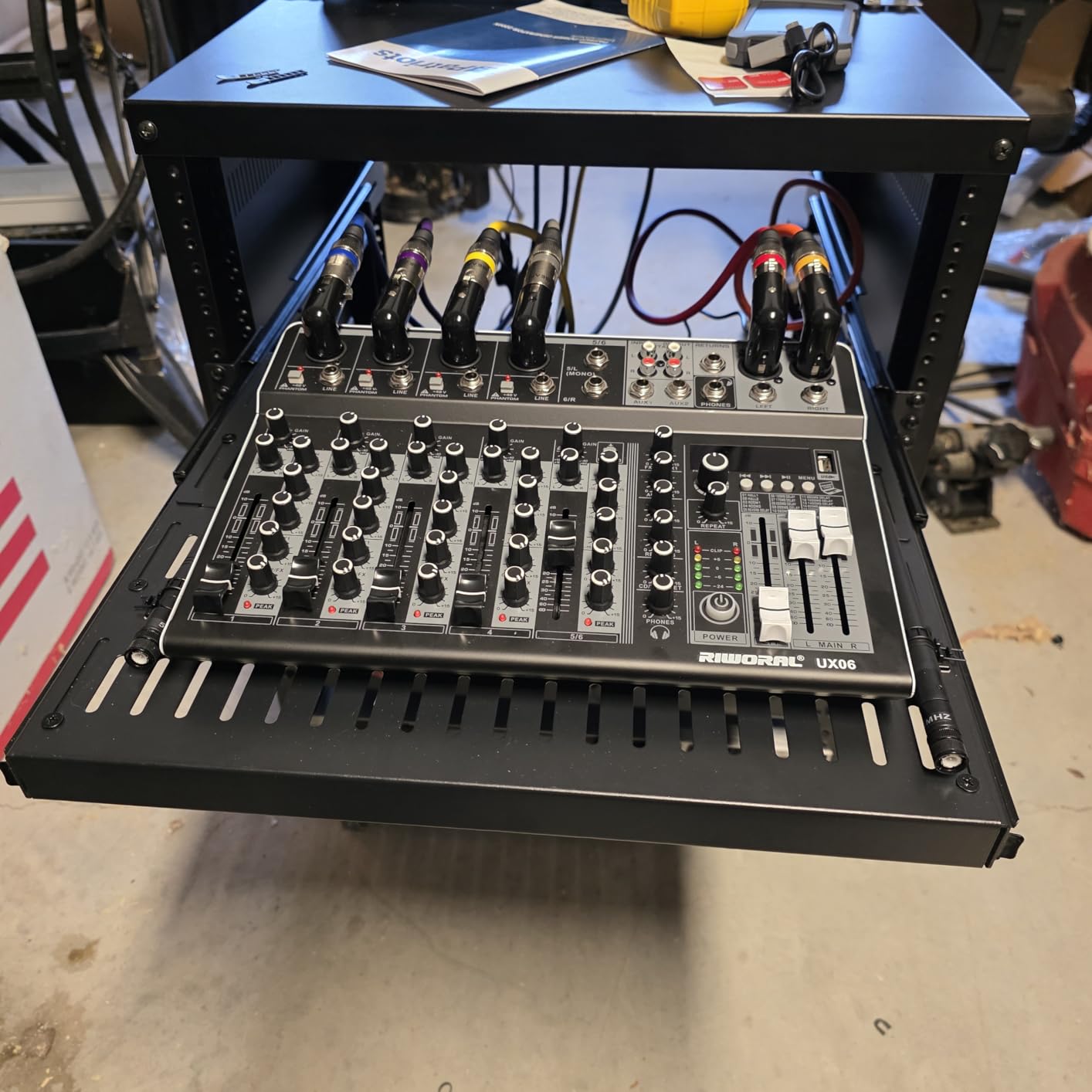 6 Channel Audio Interface Sound Board Mixing Console 16-Bit DSP DJ Mixer Audio Reverb Effect +48V Phantom Bluetooth Studio Audio Mixer For Karaoke Studio Streaming Recording customer photo 2