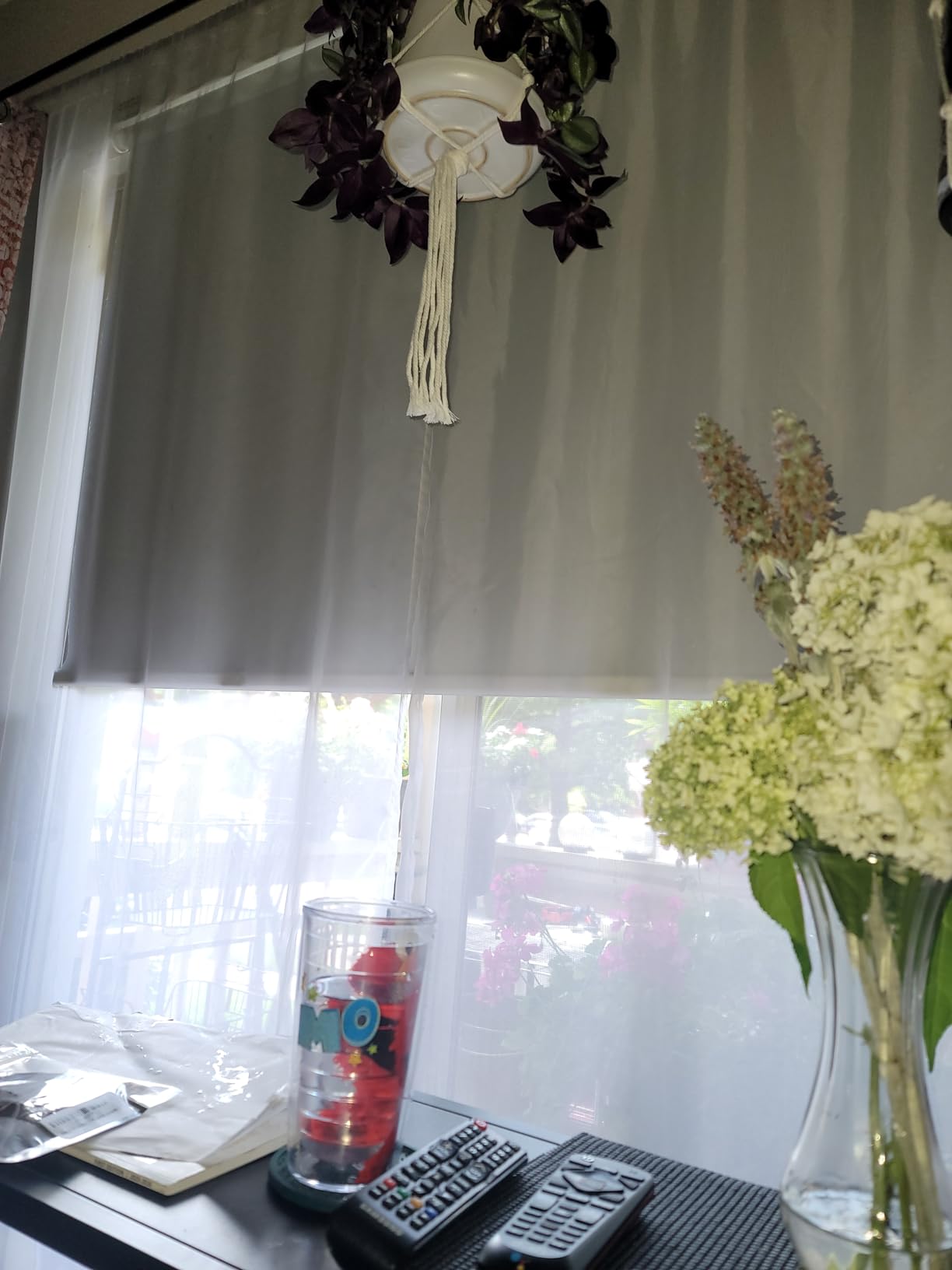 Allesin Motorized Blinds with Remote | Automatic Blackout Roller Shades, Easy Install & Smart Control Electric Blinds for Home Office, Living Room (White 38