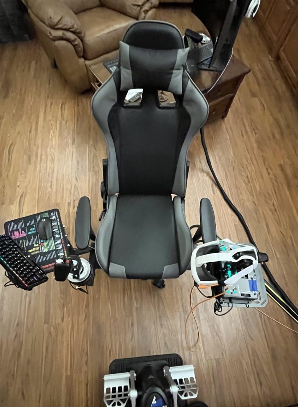 Marada Flight Joystick Hotas Mount with Chair Adjustable Fit for Thrustmaster, Logitech X56 X52, Hotas Warthog, More Stable Flight Simulator Cockpit with Seat customer photo 2