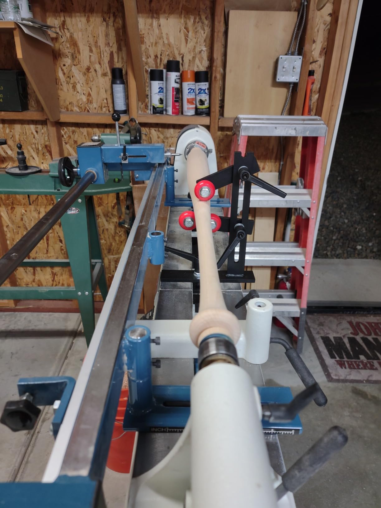 Wood Lathe Steady Rest, JAZORR L Shape Woodworking Steady Rest with Three Metal Fixing Wheels customer photo 1