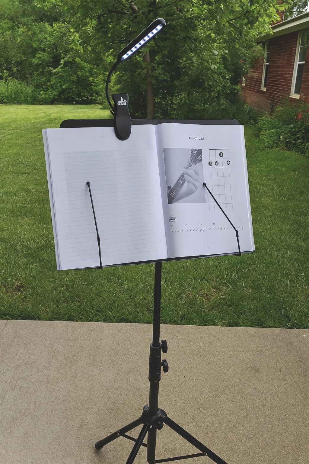 Ramzi Music Stand For Sheet Music 5 In-1 Dual-Use Desktop Book Stand with Music Stand Light customer photo 1
