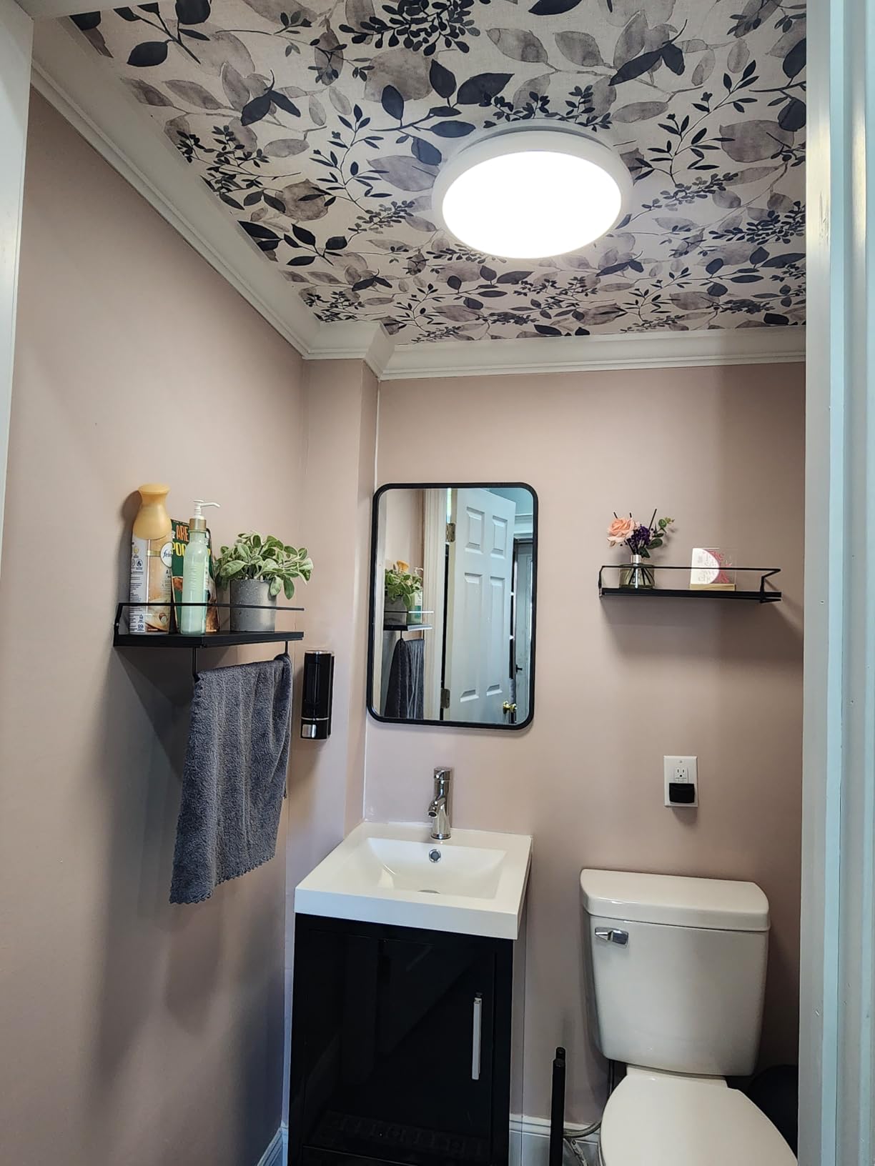 Homewerks 7141-50-G4 Bathroom Fan Integrated LED Light Ceiling Mount Exhaust Ventilation Ultra Quiet 0.7 Sones 50 CFM, White customer photo 1