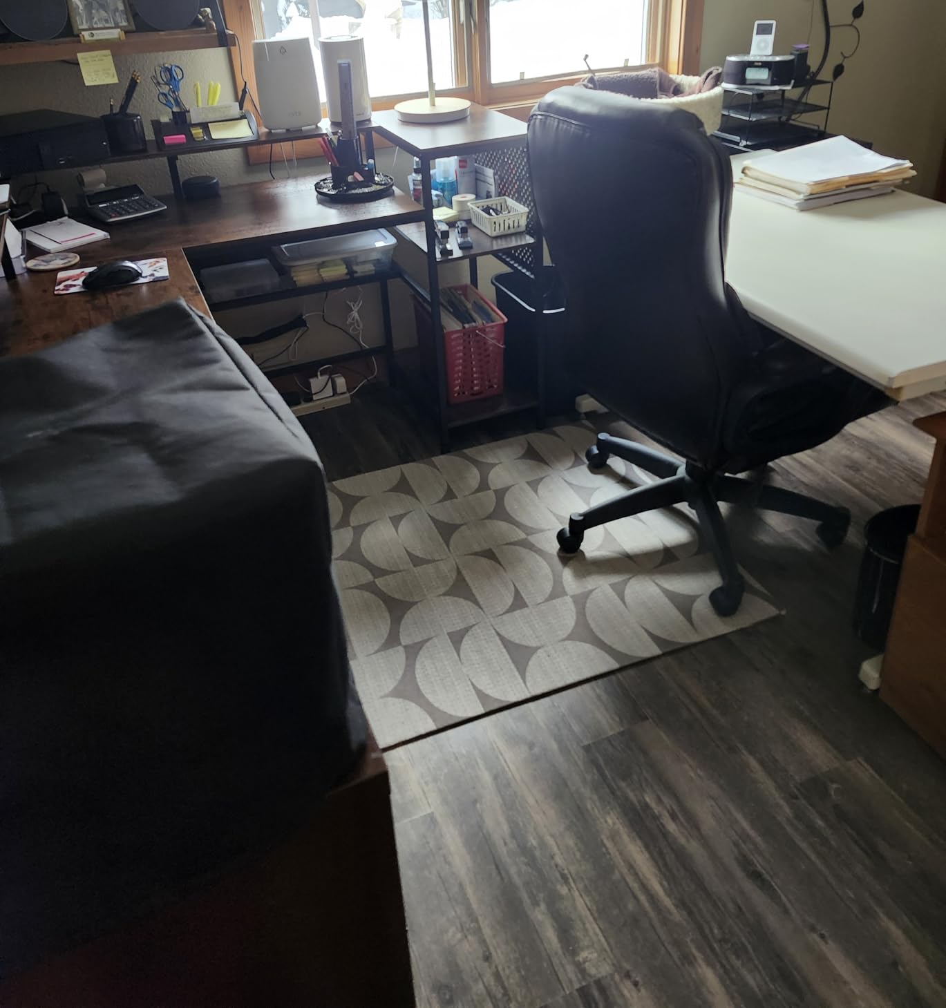 SEDETA L Shaped Gaming Desk with Power Outlets & LED Strip, Monitor Shelf, Keyboard Tray, Pegboard customer photo 2