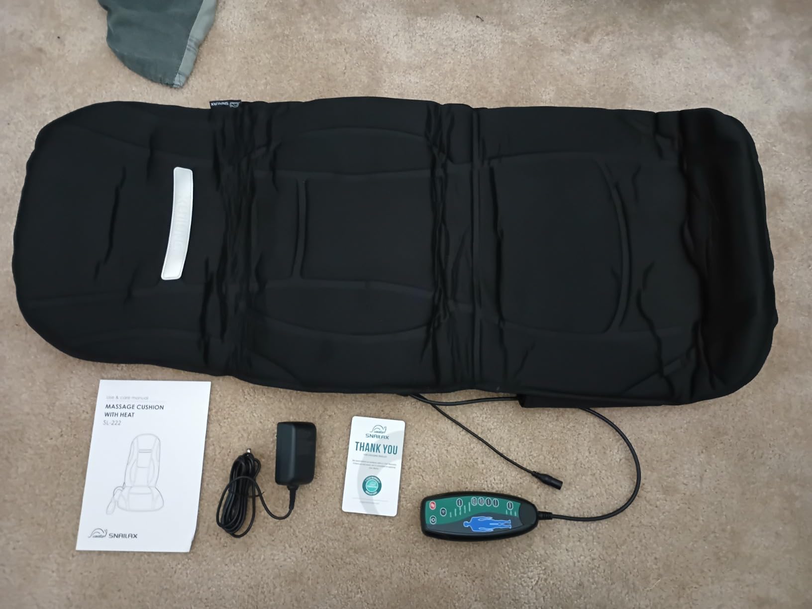 Snailax Vibration Back Massager with Heat, Seat Massager with 8 Vibrating Motors & 5 Modes, Chair Massager Cushion, Massage Pad for Chair, Office, Gifts for Mom customer photo 1