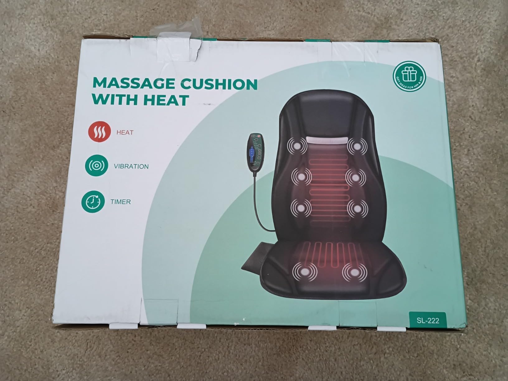 Snailax Vibration Back Massager with Heat, Seat Massager with 8 Vibrating Motors & 5 Modes, Chair Massager Cushion, Massage Pad for Chair, Office, Gifts for Mom customer photo 2